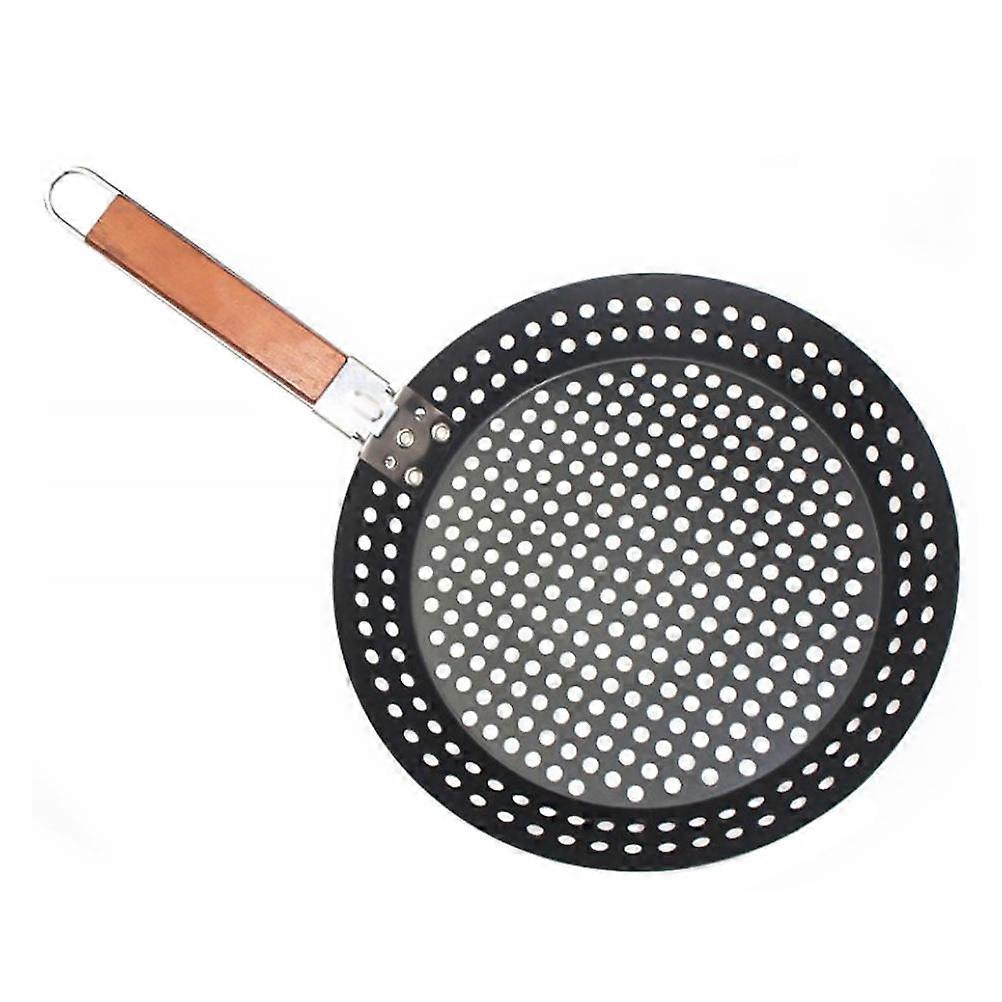 Kitchen Bakeware Folding Non-Stick Pizza Iron Pan for Bbq Use 2Pcs