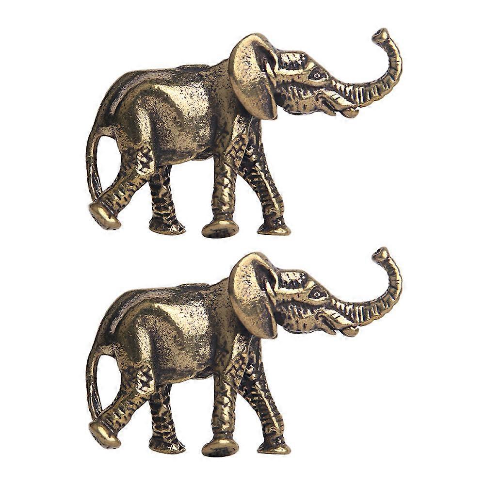 Golden Elephant Statue Creative Elephant Car Decor for Desktop 8Pcs