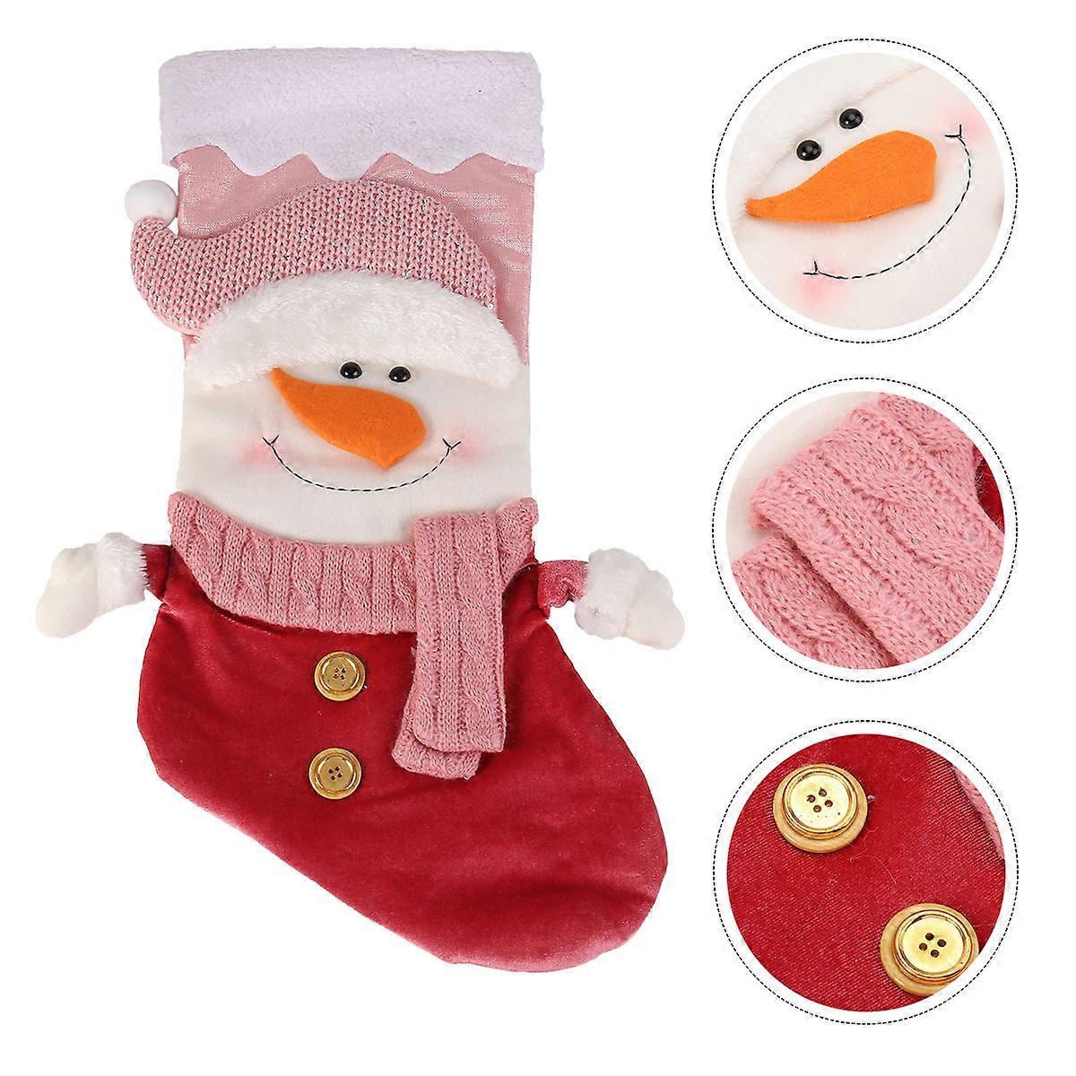 Christmas Stocking Candy Storage Pouch for Hanging Decoration 2Pcs