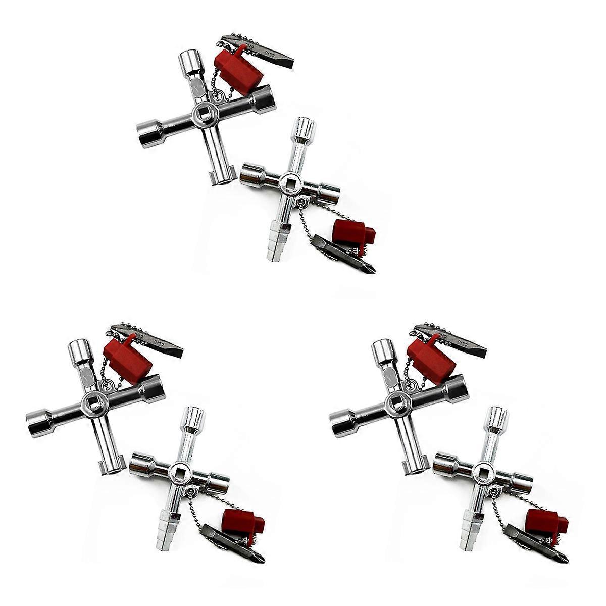 2Pcs Universal Key Switch 4 in 1 for Water Electricity Meter Radiator