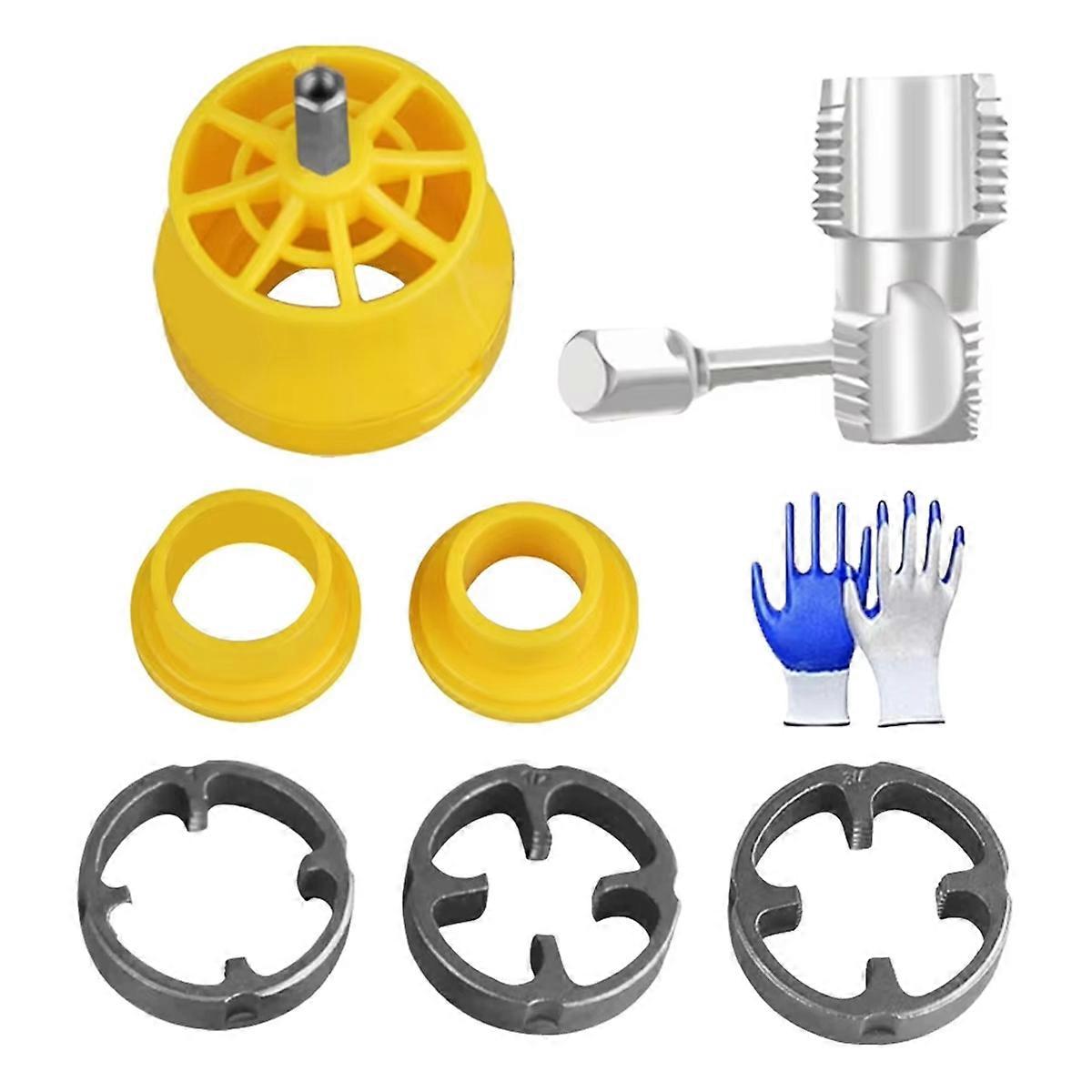 Plastic Pipe Tap Die Set with 3 Dies 1/2 3/4 1inch Pipe Threader