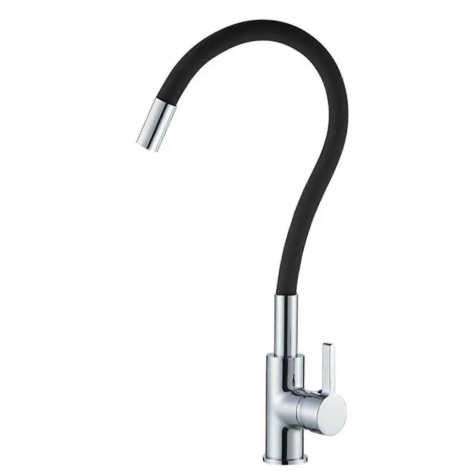 Colorful 360° Rotating Kitchen Faucet Hot & Cold Water Mixer Tap with Flexible Hose - Modern Black Sink Tap for Easy Use