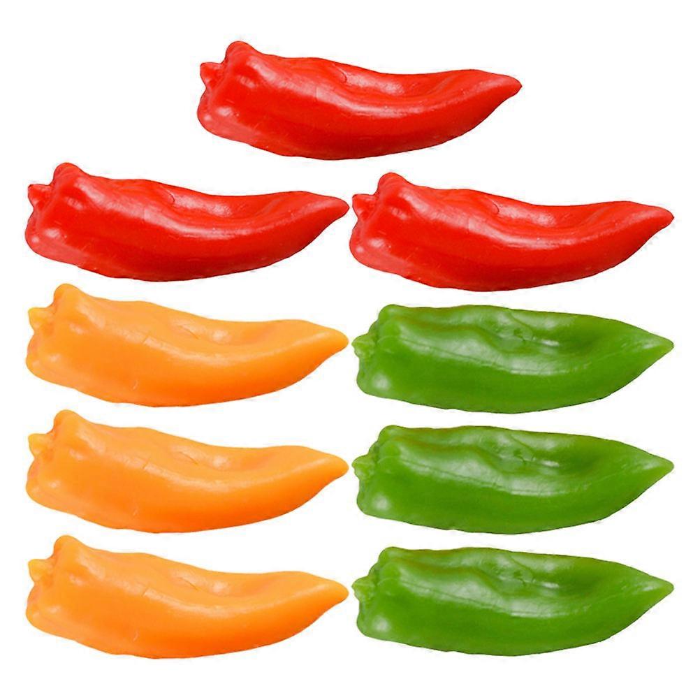 Artificial Pepper Simulation Model for Decoration 18Pcs PVC Assorted Colors