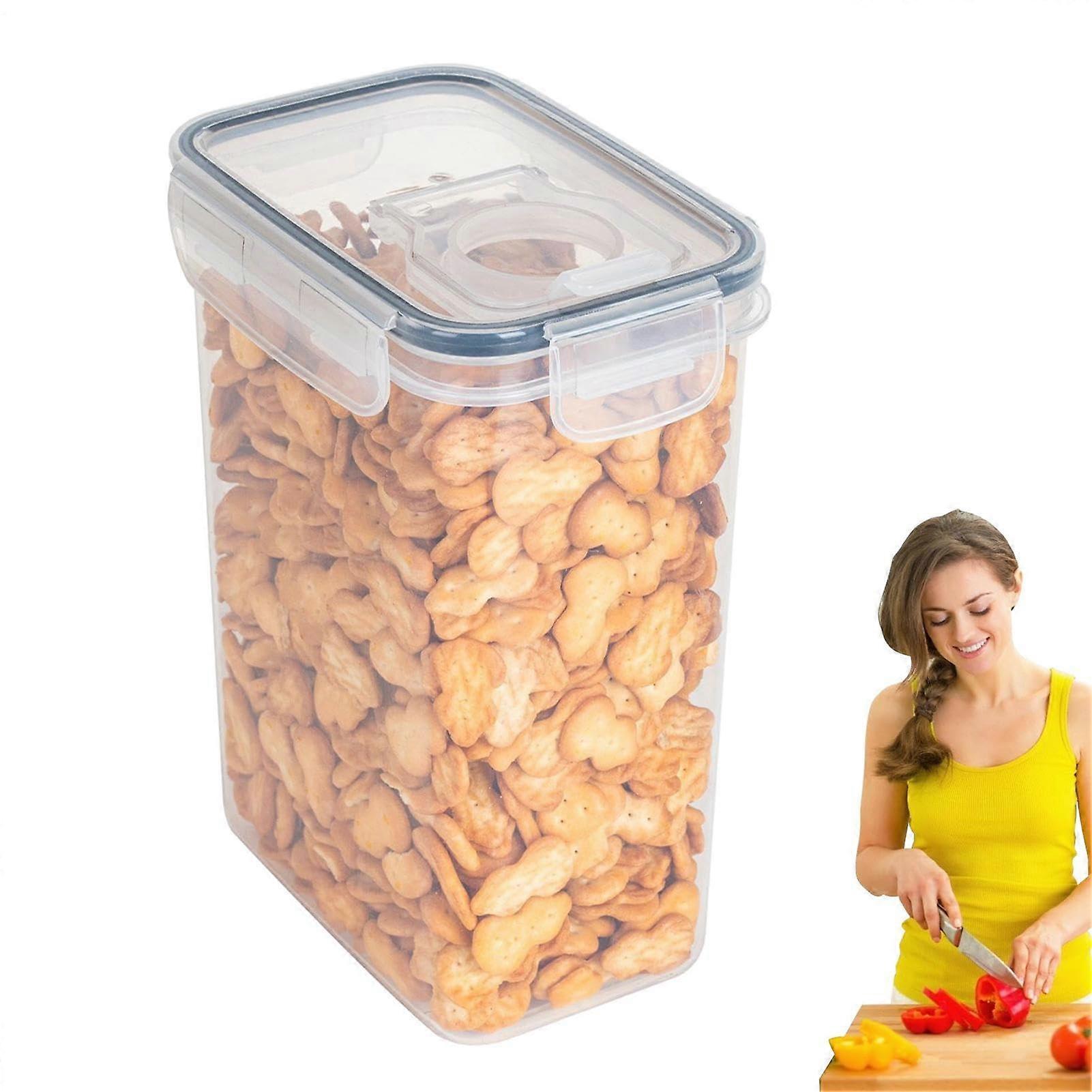 Pet Food Storage Container Clear Airtight Canisters For Dry Food With Lid XL Transparent Storage For Sugar Grains Snacks Rice Nuts
