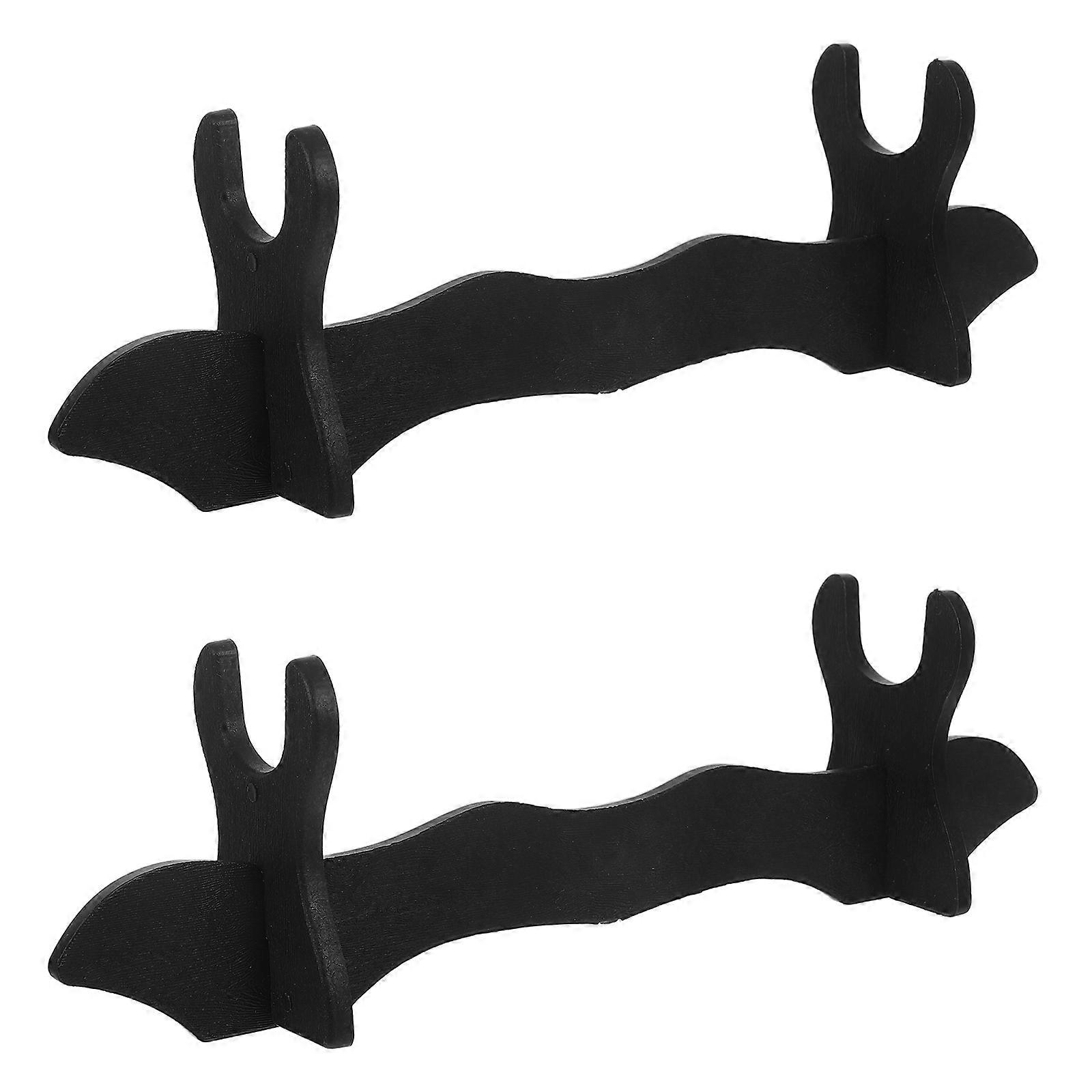 Sword Showcase Desktop Sword Holder Space-saving Structure For Exhibition And Collections 28 Cm Black 2Pcs