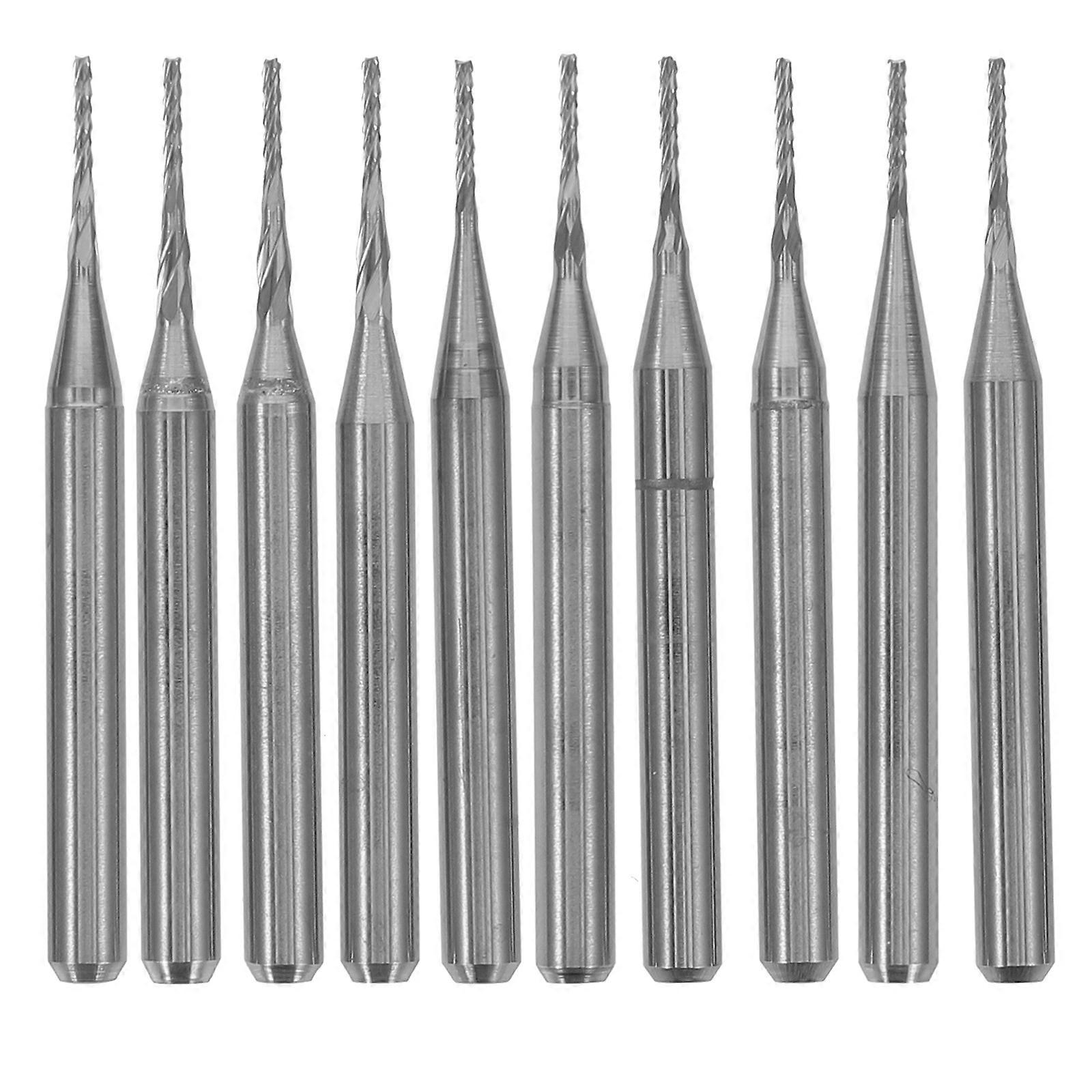 Precision Cutting End Mill Engraving Bits 10Pcs Tungsten Steel Tool For Engraving Machine PCB Board And Hobbyist Use