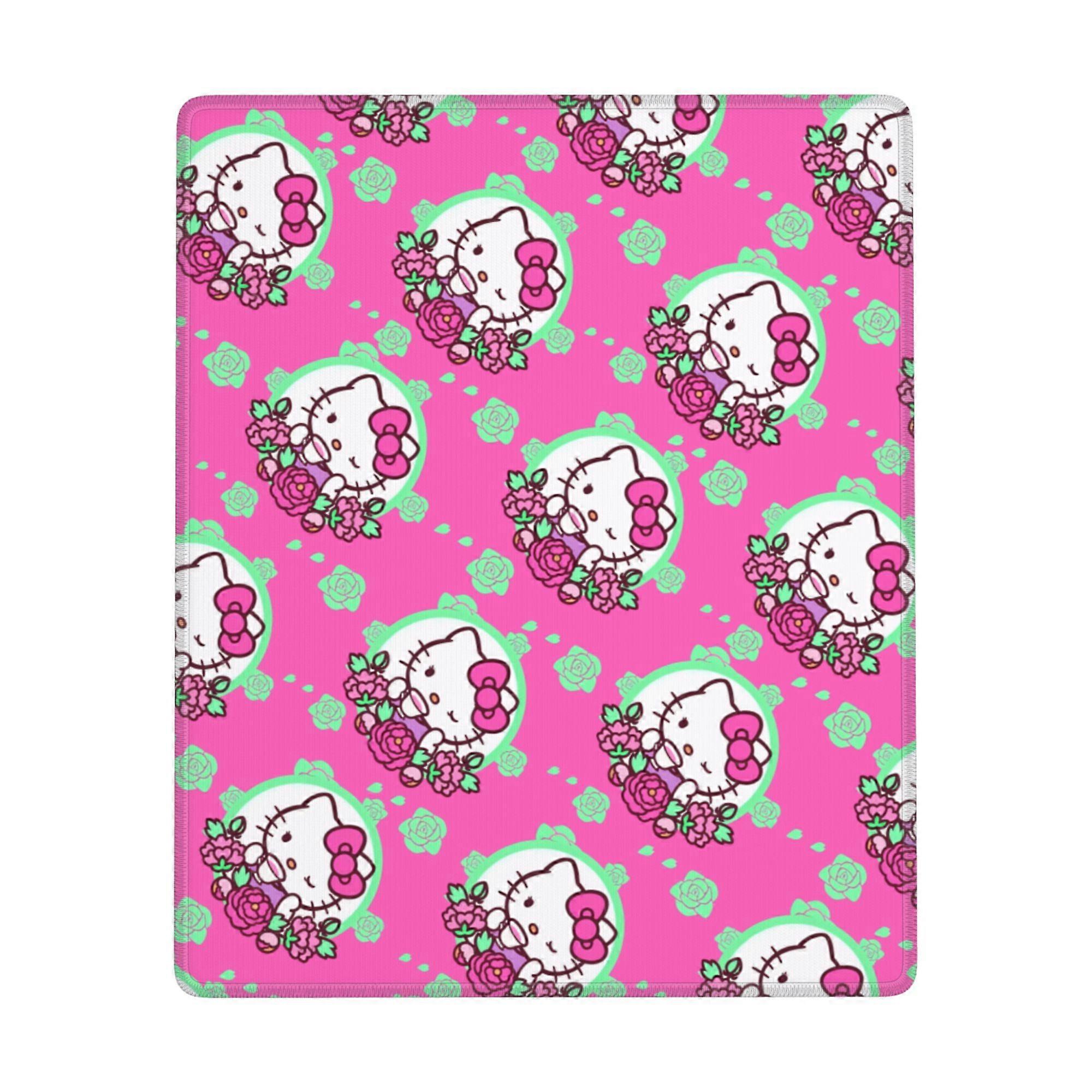 Hello Kitty Anti-slip Rubber Mouse Pad Square Waterproof Desk Pad Suitable for Desktop Decoration Desk Accessories 7x9in (Vertical)