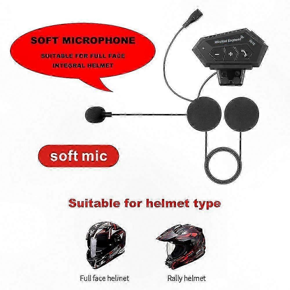 Motorcycle Helmet Bluetooth Headset with Music Sharing and Noise Cancellation for Bike Riding