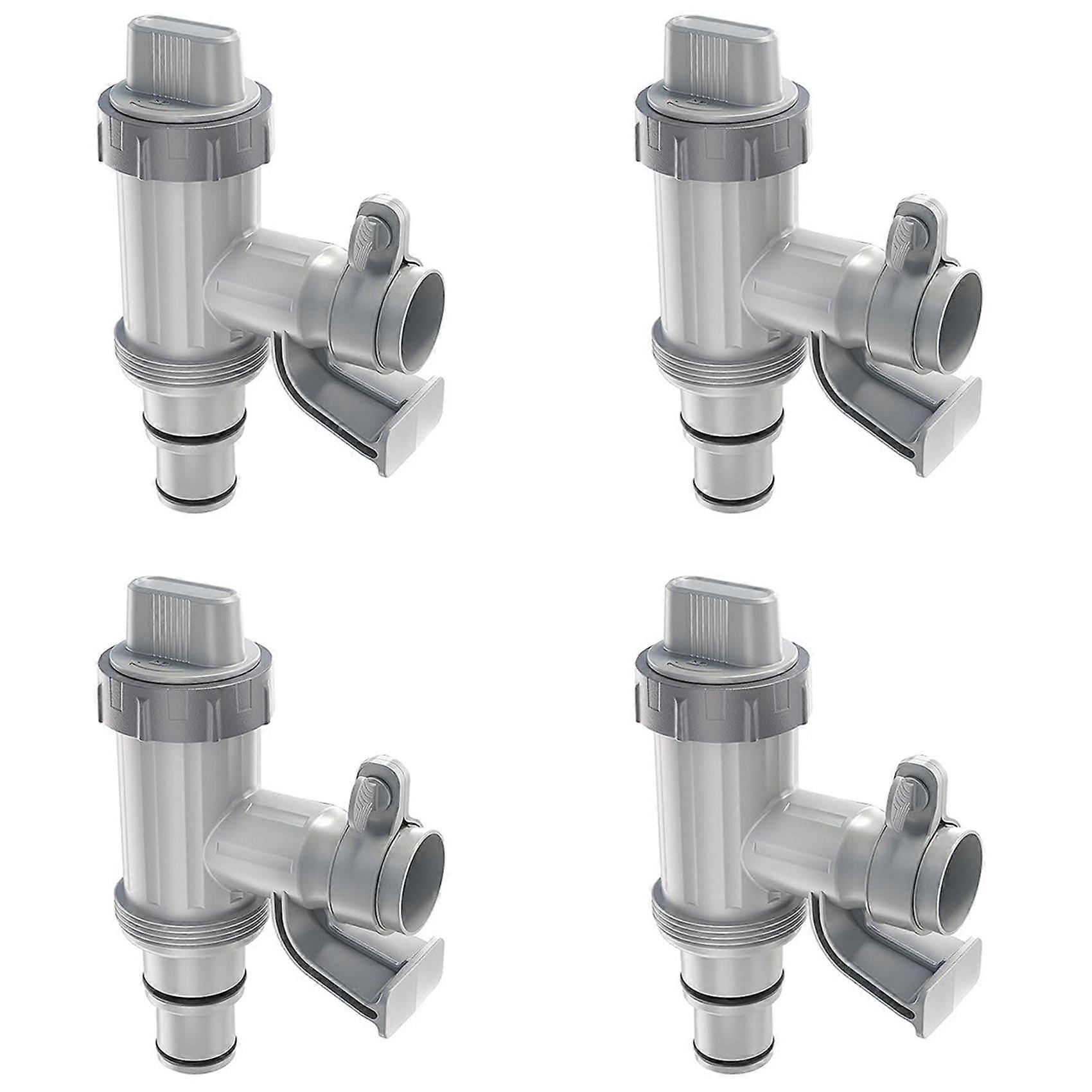 4X Pool Hose Adapter, Pool Hose Holder and Plunger Valve, Pool Replacement Parts for Above Ground Pools,B