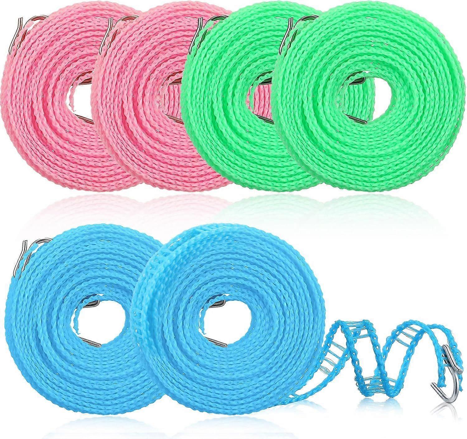 6 Pack Clothesline Windproof Clothesline 16.4 ft Windproof Clothes Drying Rope