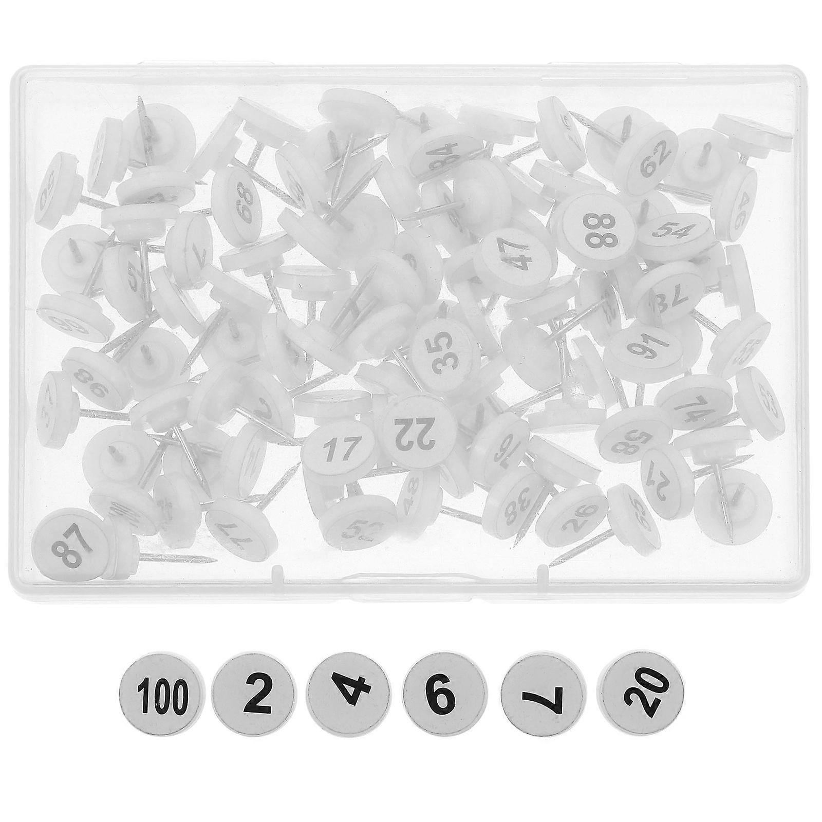 100PCS Map Push Pins: Number Push Pins 1-100 - Flat Thumbtacks for Cork Boards - Simple Marking Tacks for Maps Presentations Photo Poster