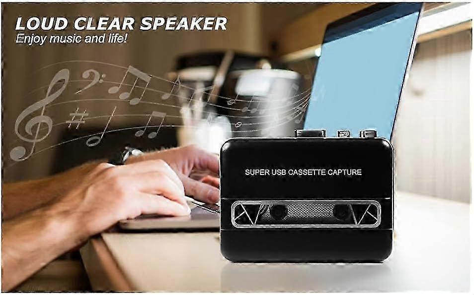 25-26 Cassette To MP3 Converter Tape Player CassetteToMP3 Capture Audio Music Player CD Converter