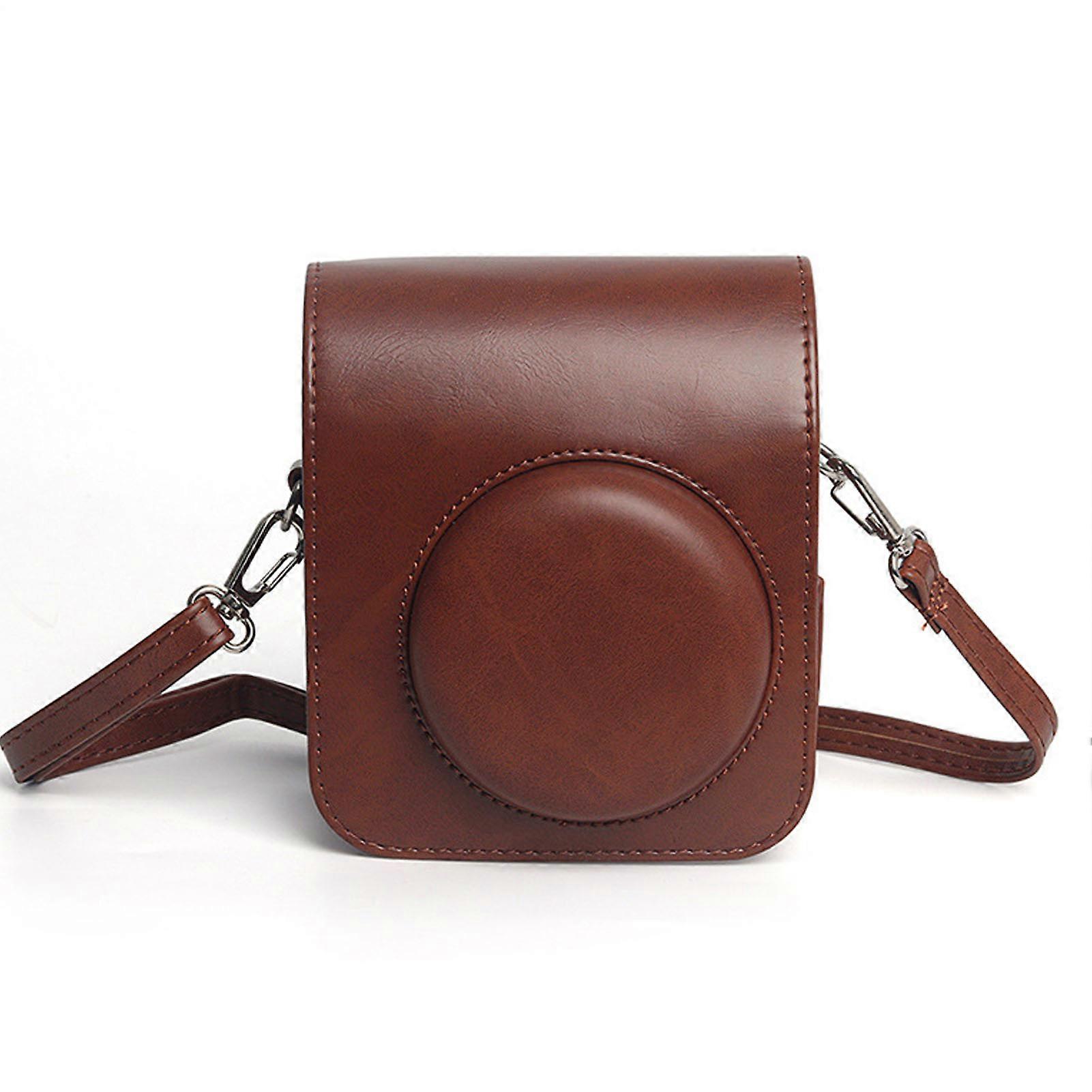 Instant Camera Case PU Leather Protective Bag Cover For Instax Mini 12 with Removable Adjustable Strap 