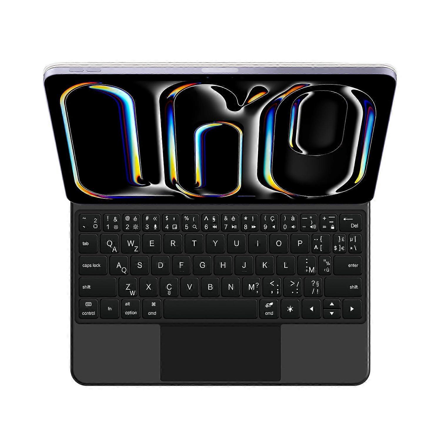 Keyboard Case For iPad Pro 11Inch (M4) 2024, Floating Cantilever Stand, BuiltIn Trackpad, 7Color Backlight, Black