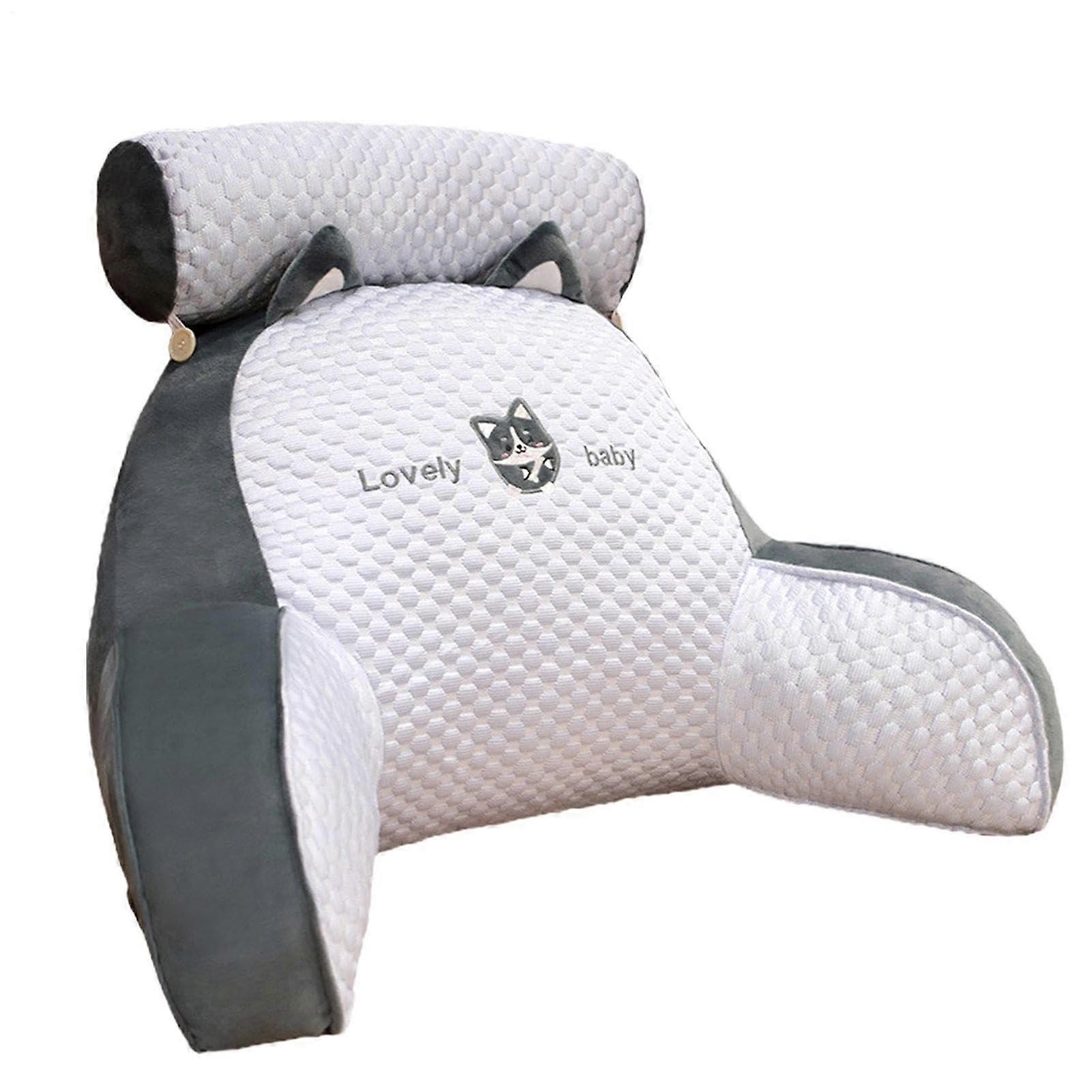 Backrest Pillow with Arms Bed Reading Pillow For Back Support Lumbar Cushion Armrests For Relaxing Gaming Reading TV