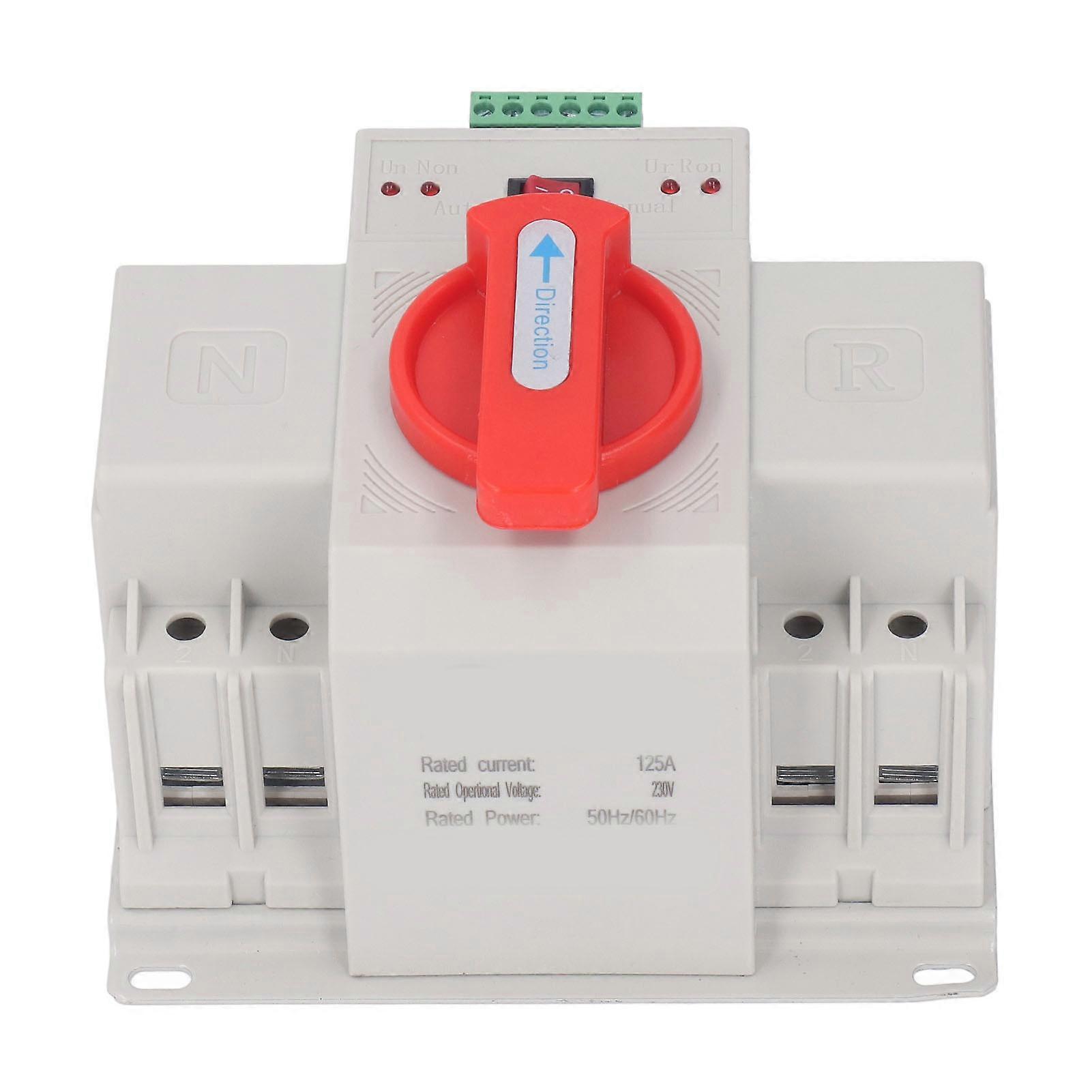 2P Mini Dual Power Transfer Switch Automatic Manual Operation Changeover Switch CB Micro Break Type ATS 230V