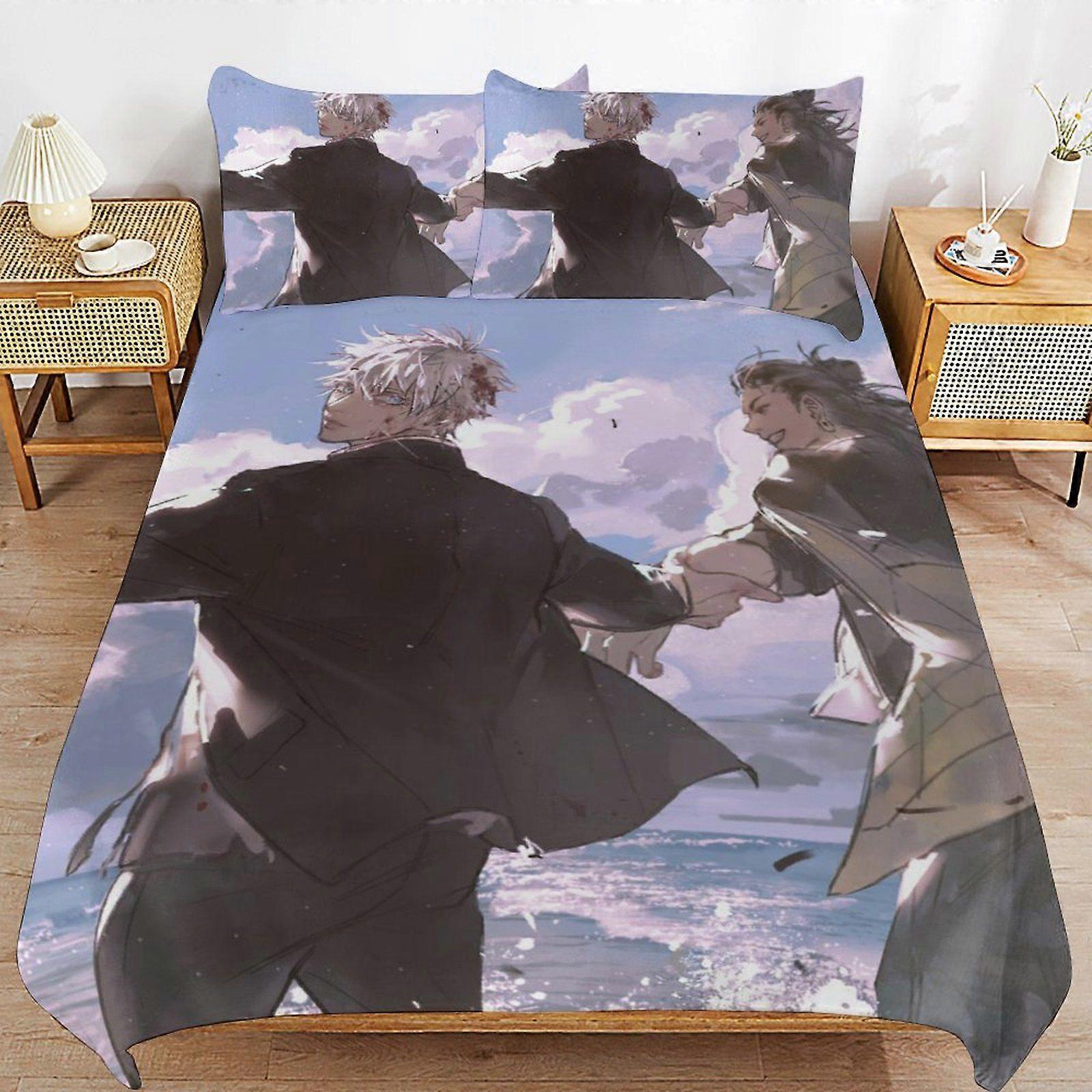 r385  Jujutsu Kaisen Hotel Style Lightweight Smooth Texture Secure Closure Duvet Cover Sets Comfort Package s385