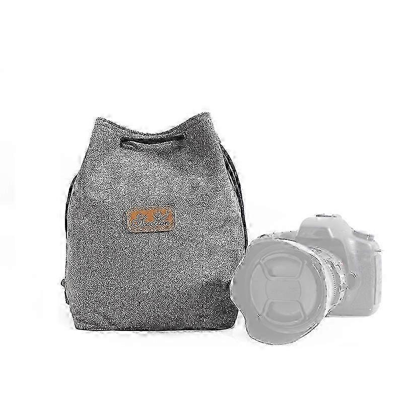 S.C.COTTON Liner Shockproof Digital Protection Portable SLR Lens Bag Micro Single Camera Bag Square Gray L