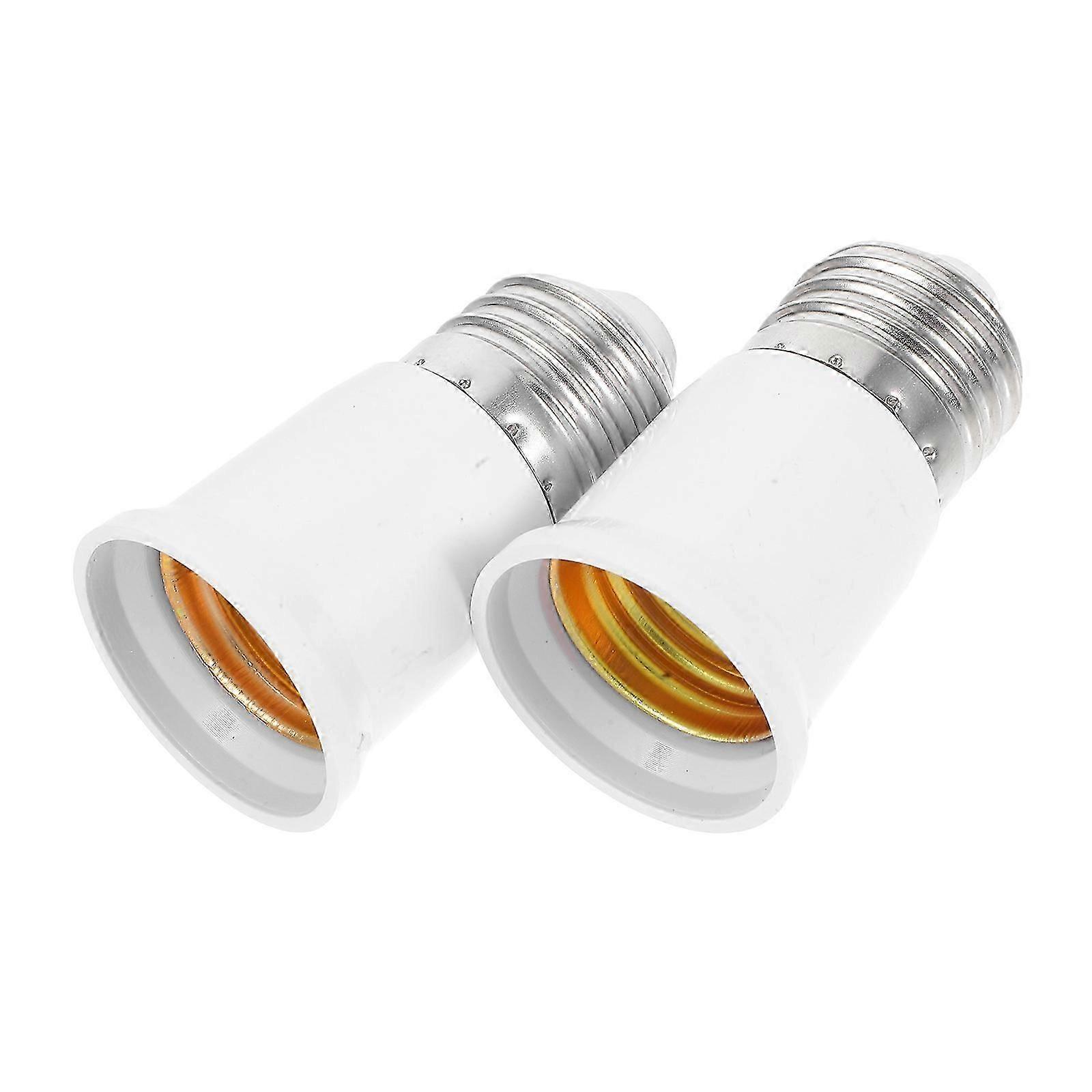 2pcs E27 Light Bulb Socket Extension Adapter for LED Bulb Lamp Holder Replacement Socket Extender