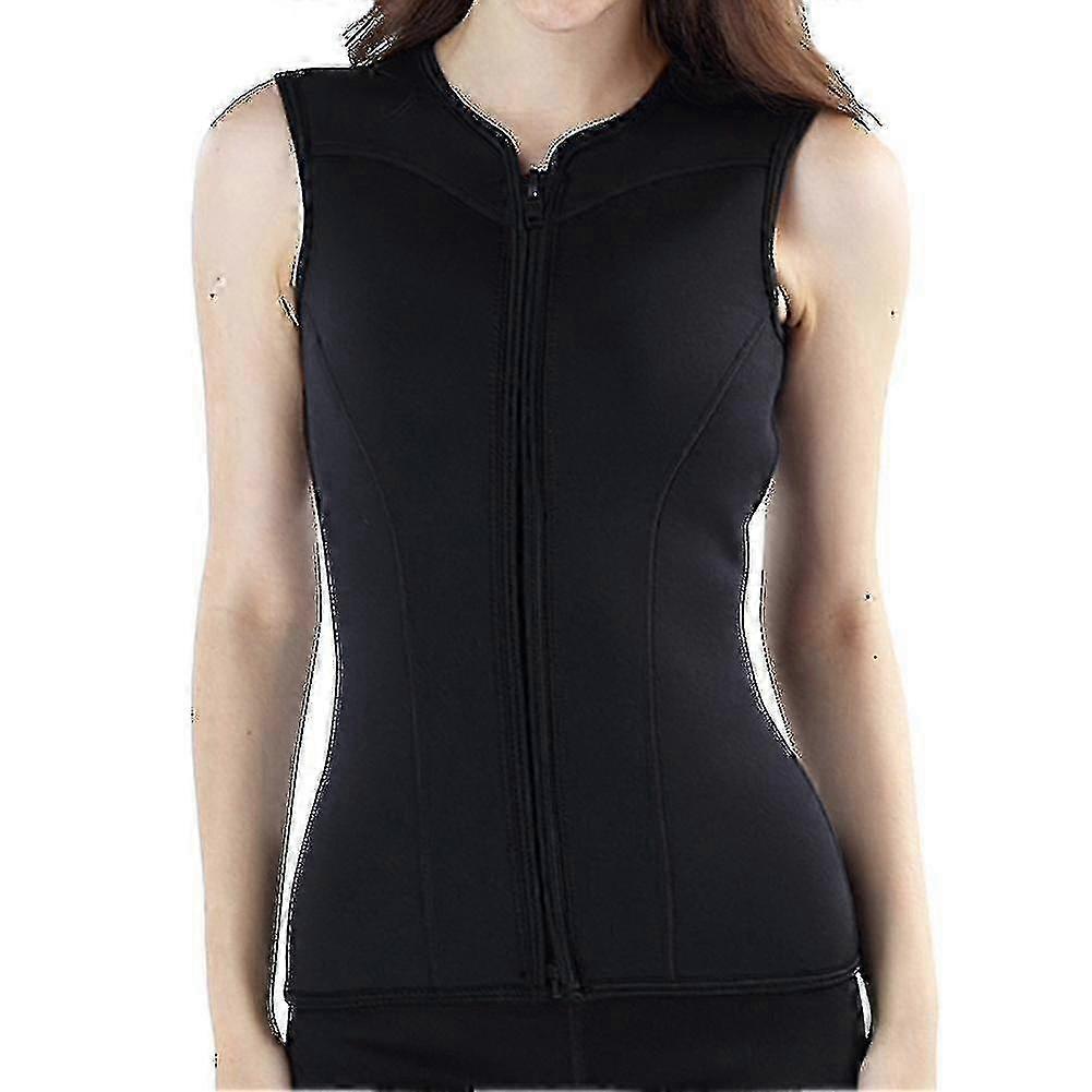 女式潜水服背心氯丁橡胶 3 毫米无袖前拉链潜水上衣