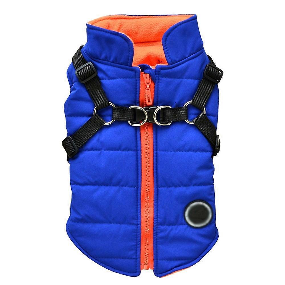 Aosijia Dog Coat with Harness - Winter Warm Turtleneck Fleece Vest Jacket, 2-in-1 Zipper Design, Windproof Pet Clothes for Medium Large Dogs