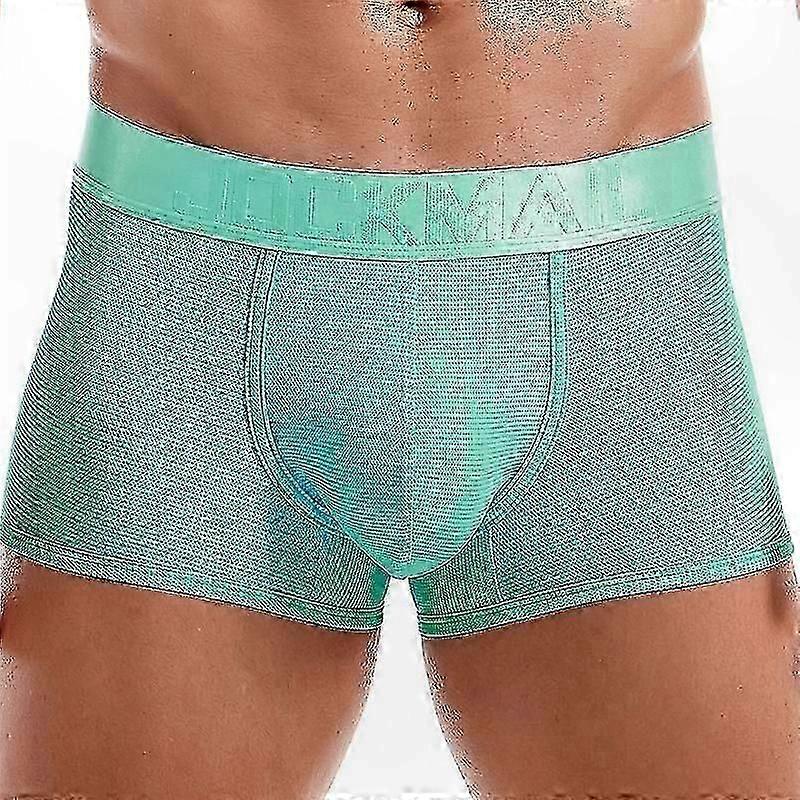 Men's Mesh Sports Trunks - Soft Microfiber, Breathable, Solid Color Underwear for Comfort and Support