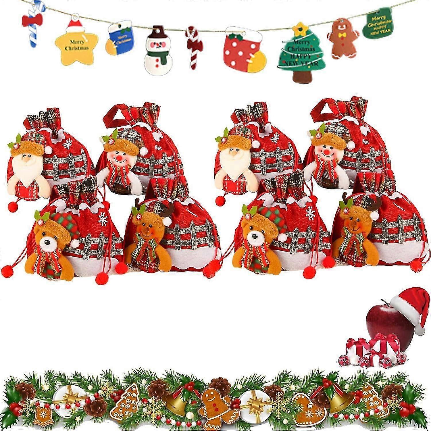 LONGLUAN Christmas Gift Doll Bags,Santa Sacks Drawstring Christmas Bags,Christmas Gift Doll Bags with Drawstring, Christmas Boxes for Gifts,Christmas