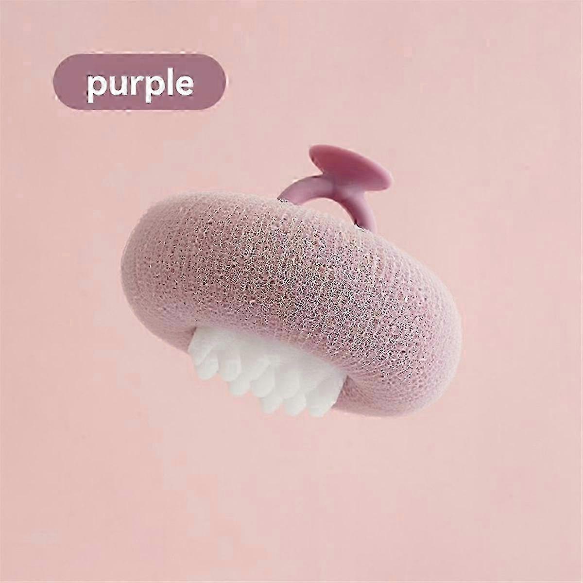 Improved Suction Cup Bath Ball - Dual Function for Scrubbing & Bathing with Soft Bubble Towel A