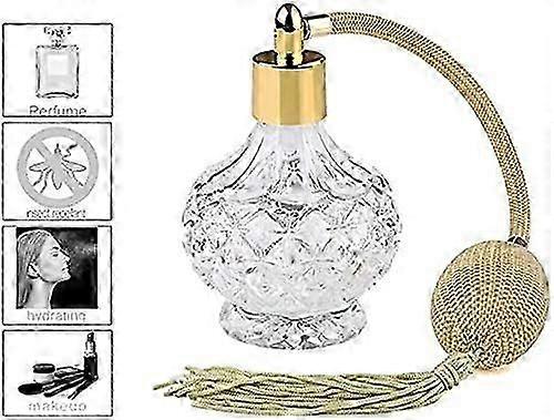 Charming Transparent Square Carved Glass Empty Refillable Perfume Bottle