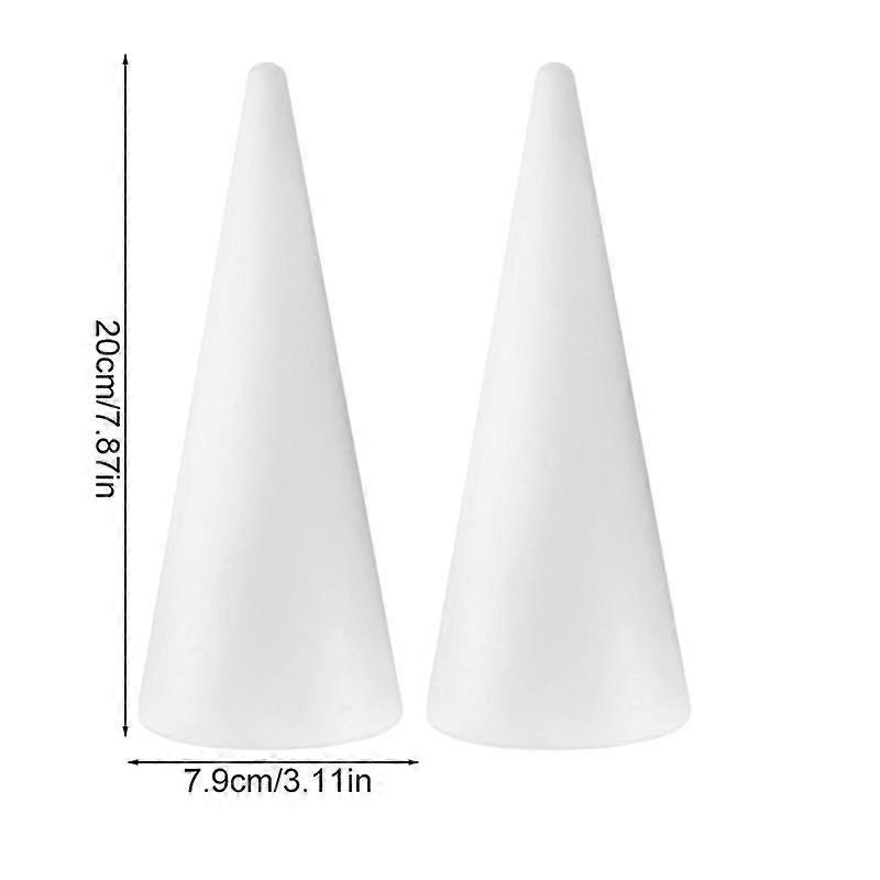 2PC Foam Cones Easy to Paint for Crafts White Festive Holiday Decorations Christmas Tree DIY Multiple Sizes Available