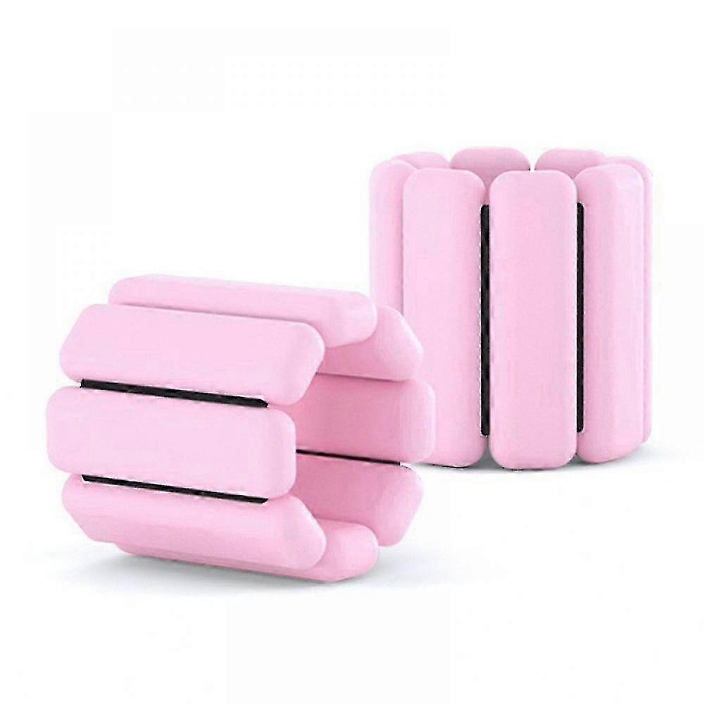 Set of 2 Adjustable Pink Ankle and Wrist Weights for Exercise and Yoga