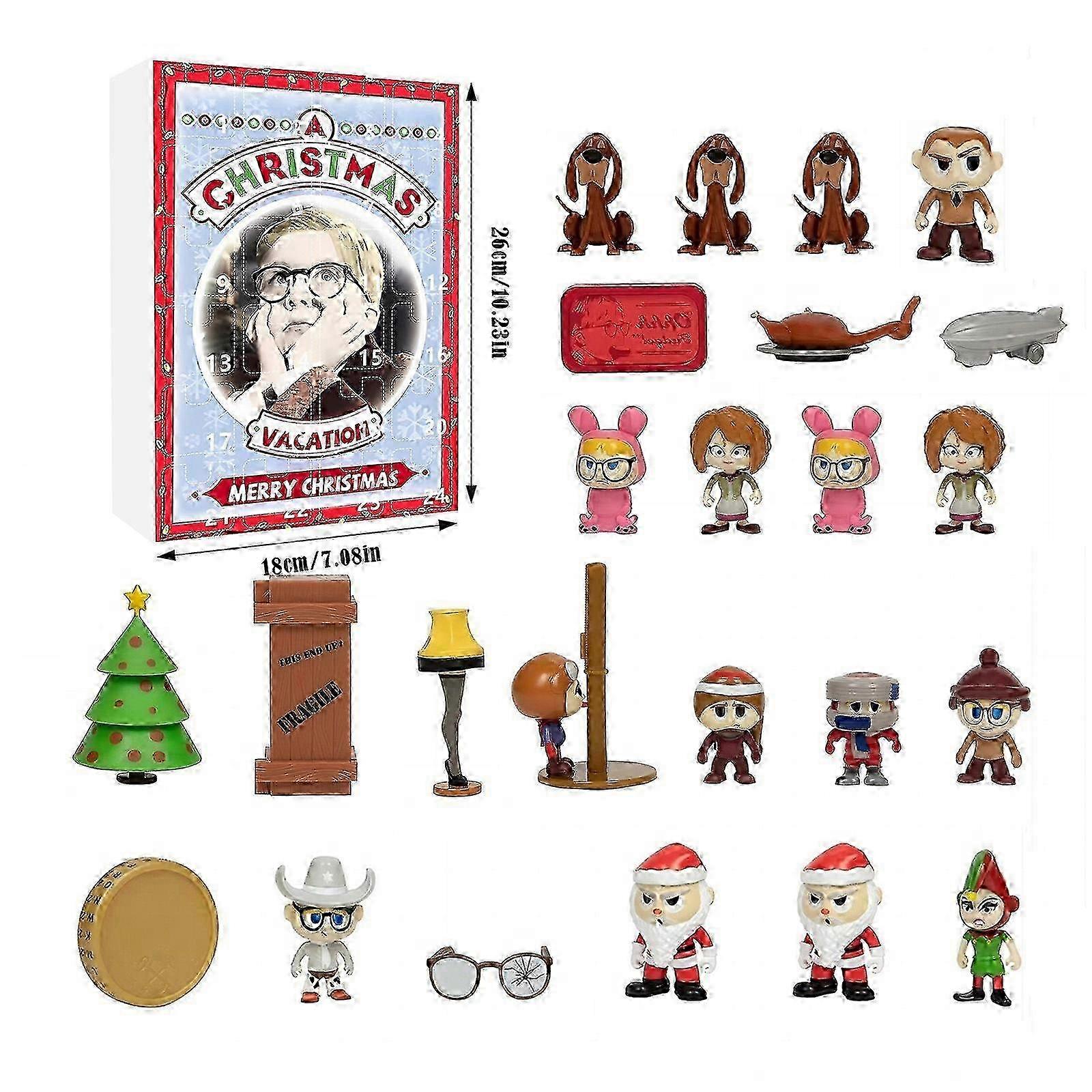 Advent calendar for home decoration with Christmas acrylic ornaments