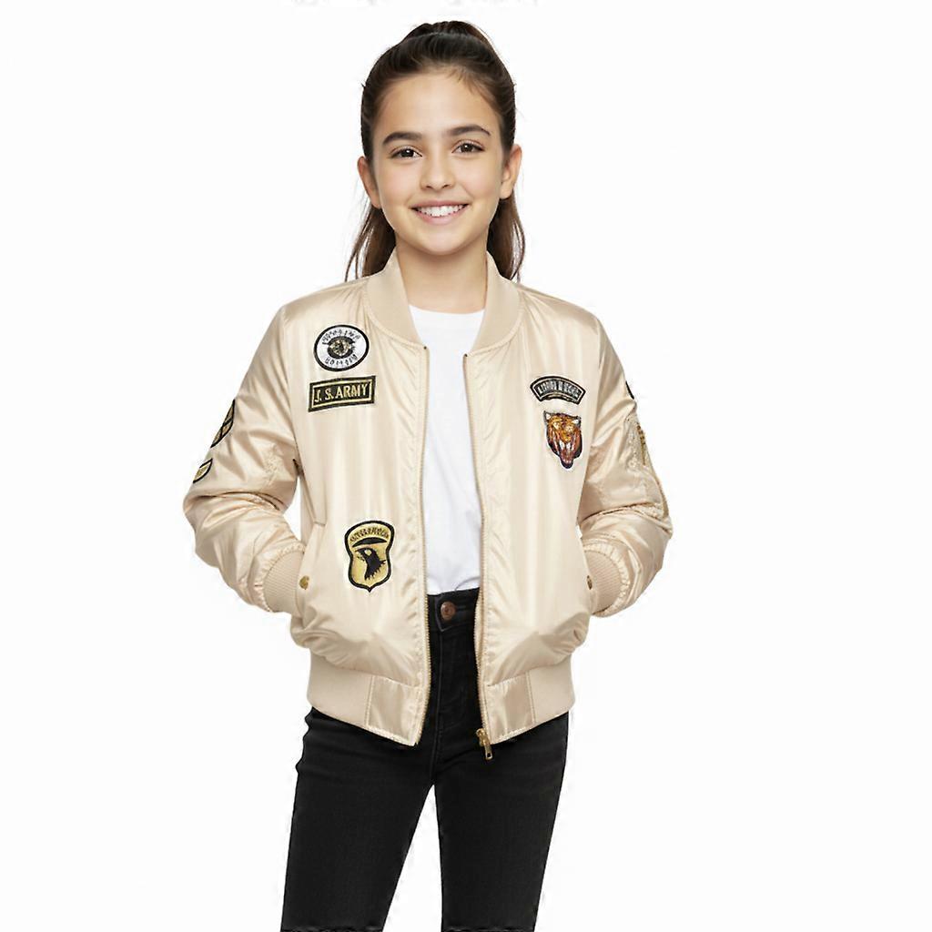 Barn Unisex Badges Bomber Vadderade Jacktes