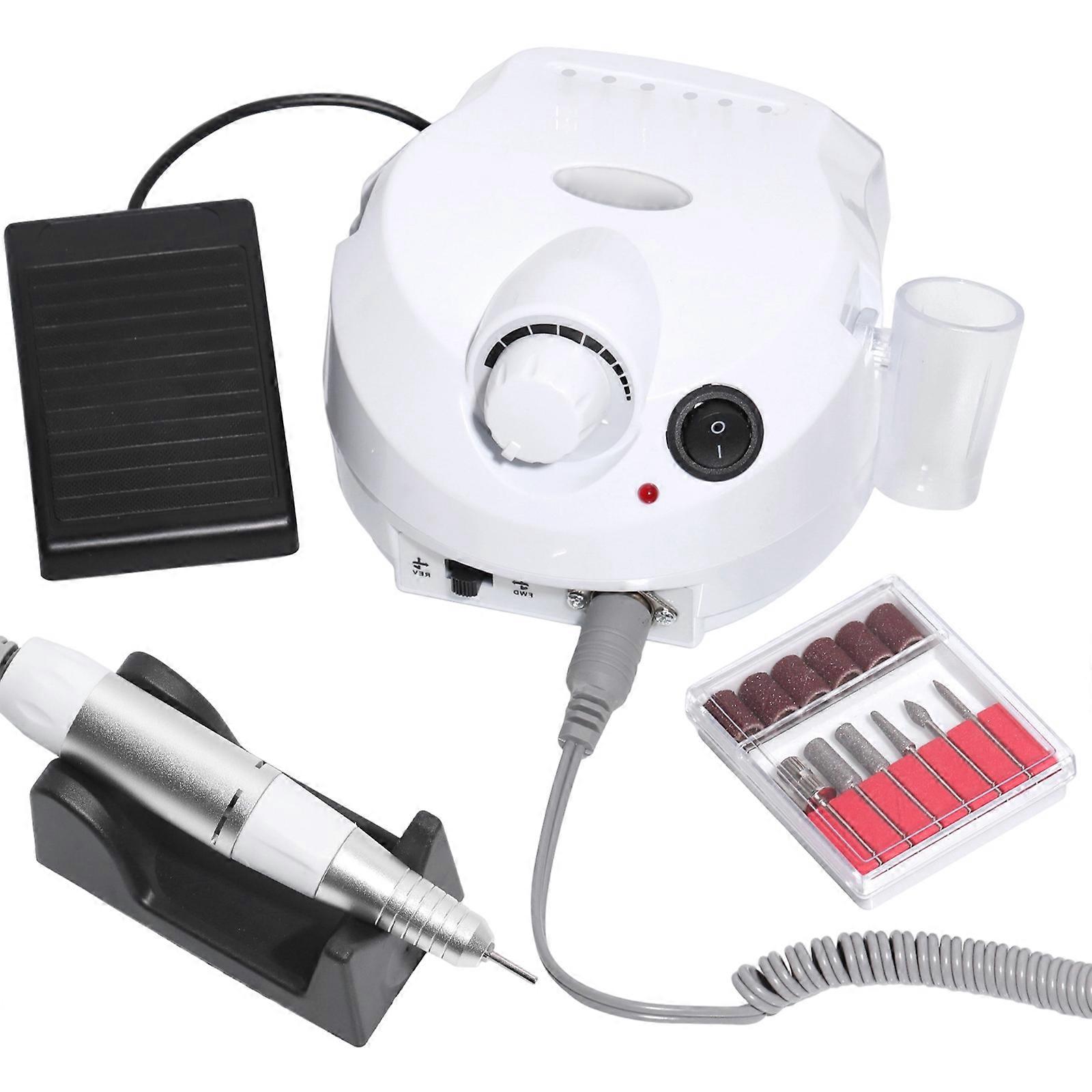 Rechargeable Manicure Tool Handheld Nail Drill With Double Functions For Removing Polish And Refining Nail  White