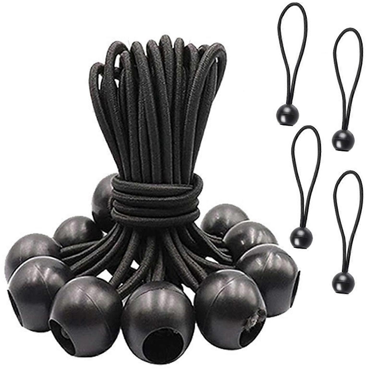 32Pcs Quick Install Reflective Bungee Cords with Elastic Ball Heads Strong Camping Tie Down Rope for Camping Use Multicolor