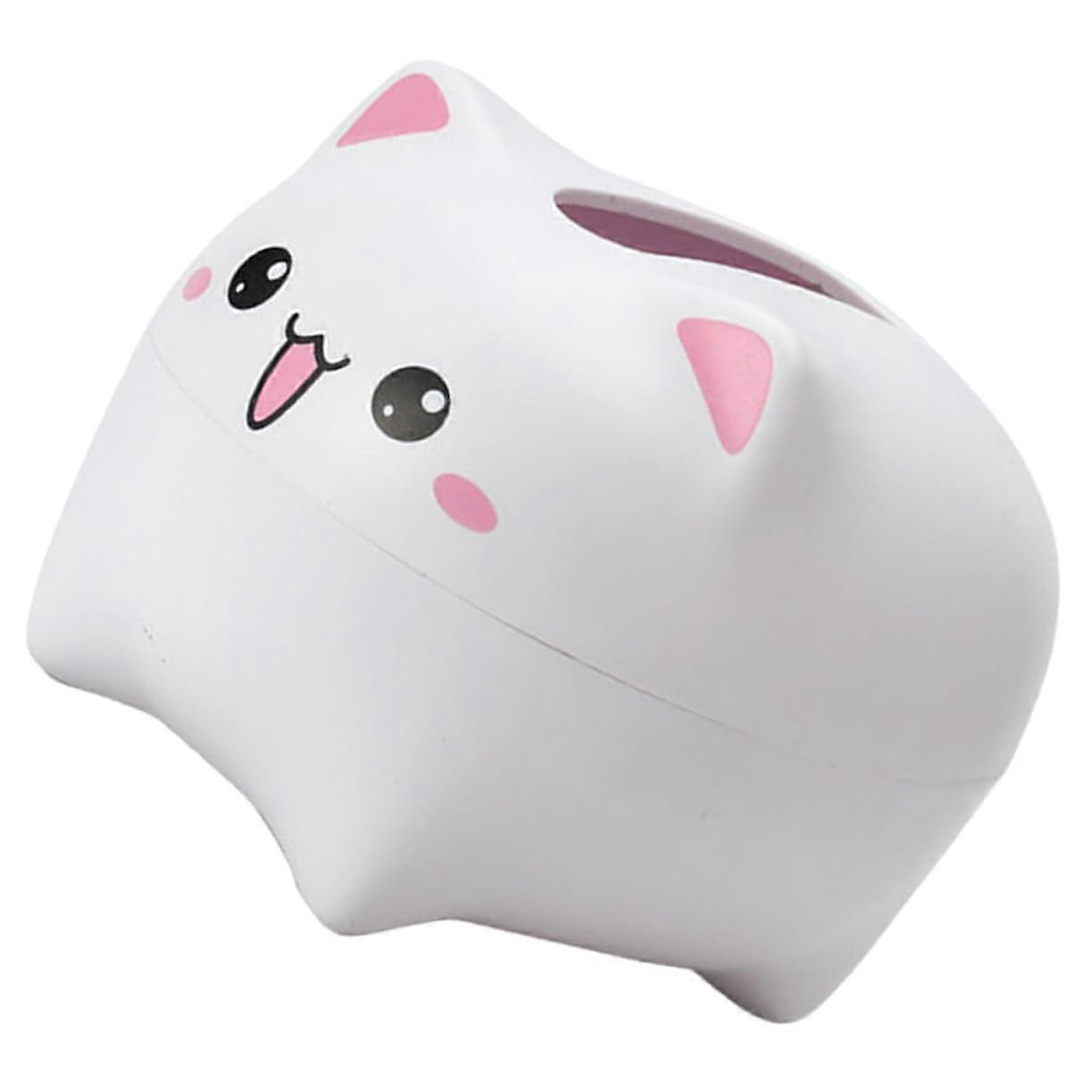 Cat Shaped Tissue Dispenser White Decorative Tissue Box for Home Office Table Use Refillable