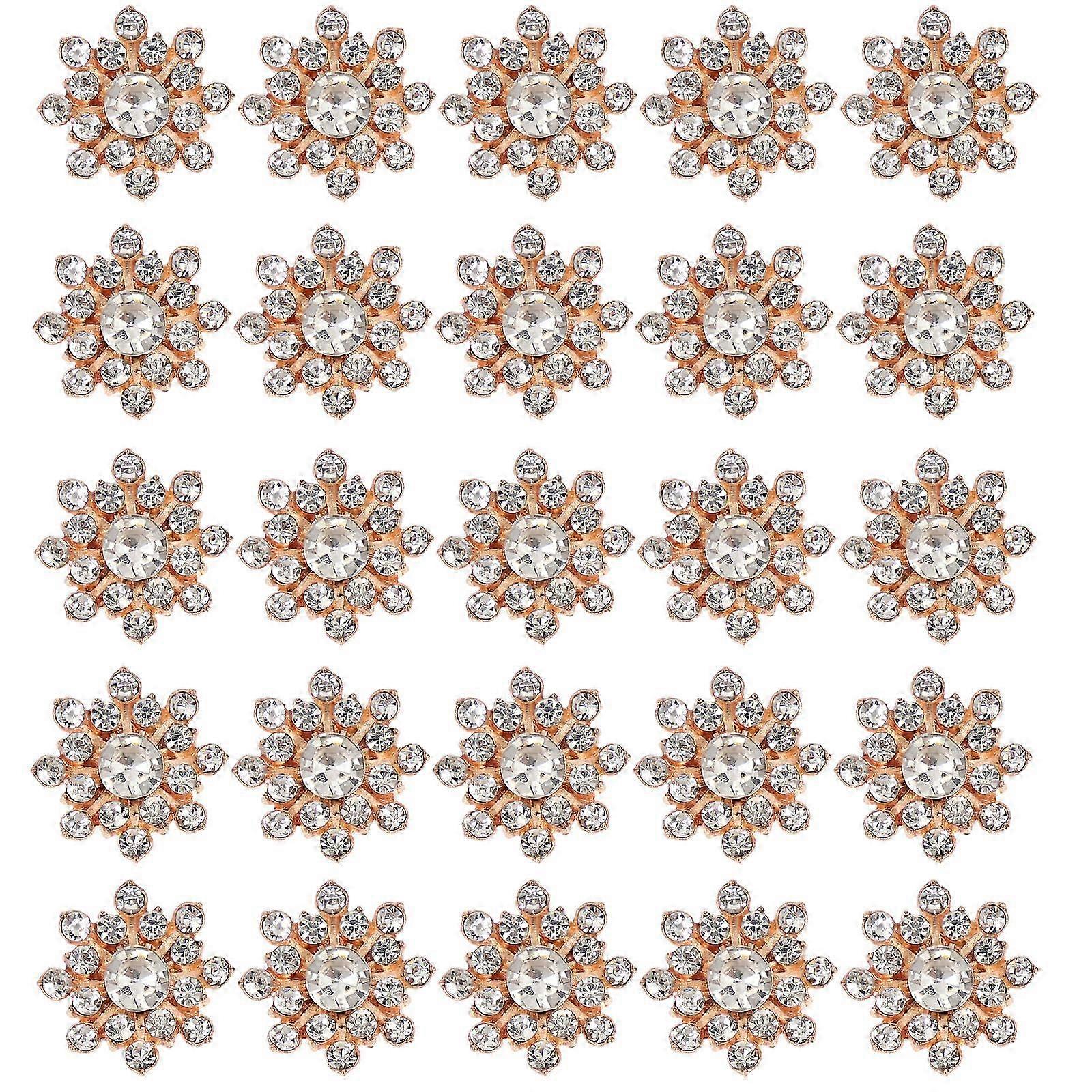 30pcs Delicate Snowflake Rhinestone? Buttons DIY Sewing Buttons Clothing Rhinestone Button Decors