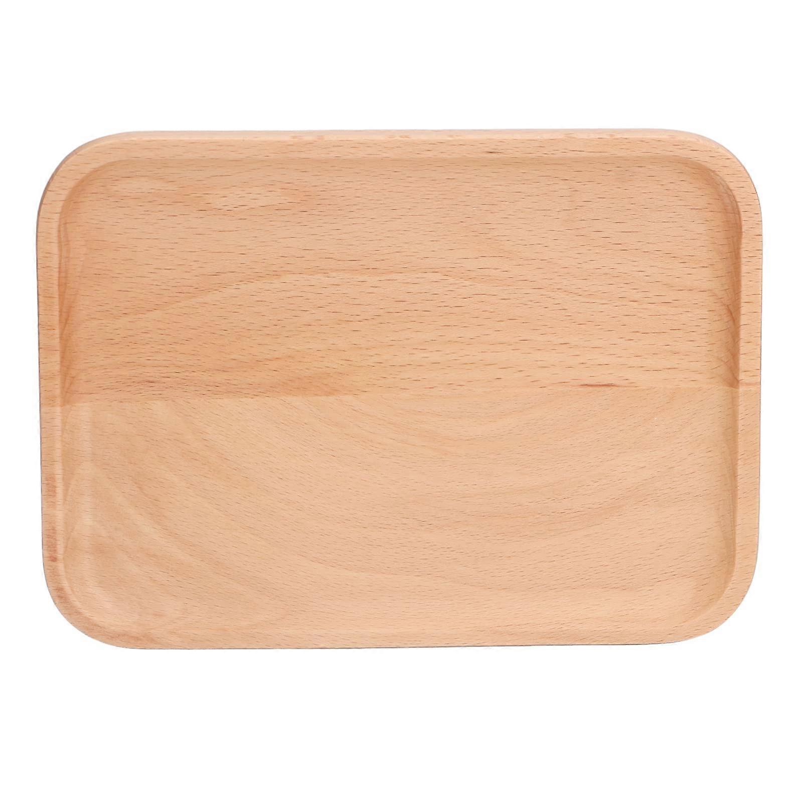 Wooden Serving Tray Rectangular Fruit Plate Dessert Stand for Kitchen Party Table Decor