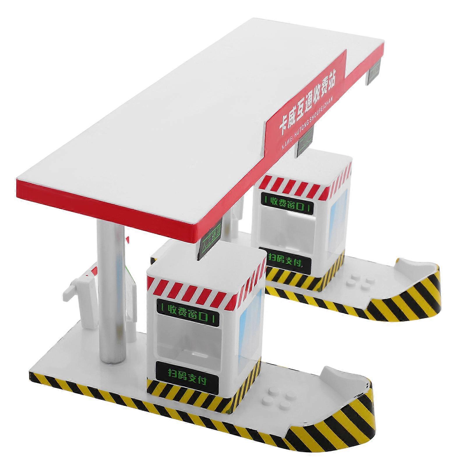 Plastic Toll Booth Playset for Kids Highway Exploration Model