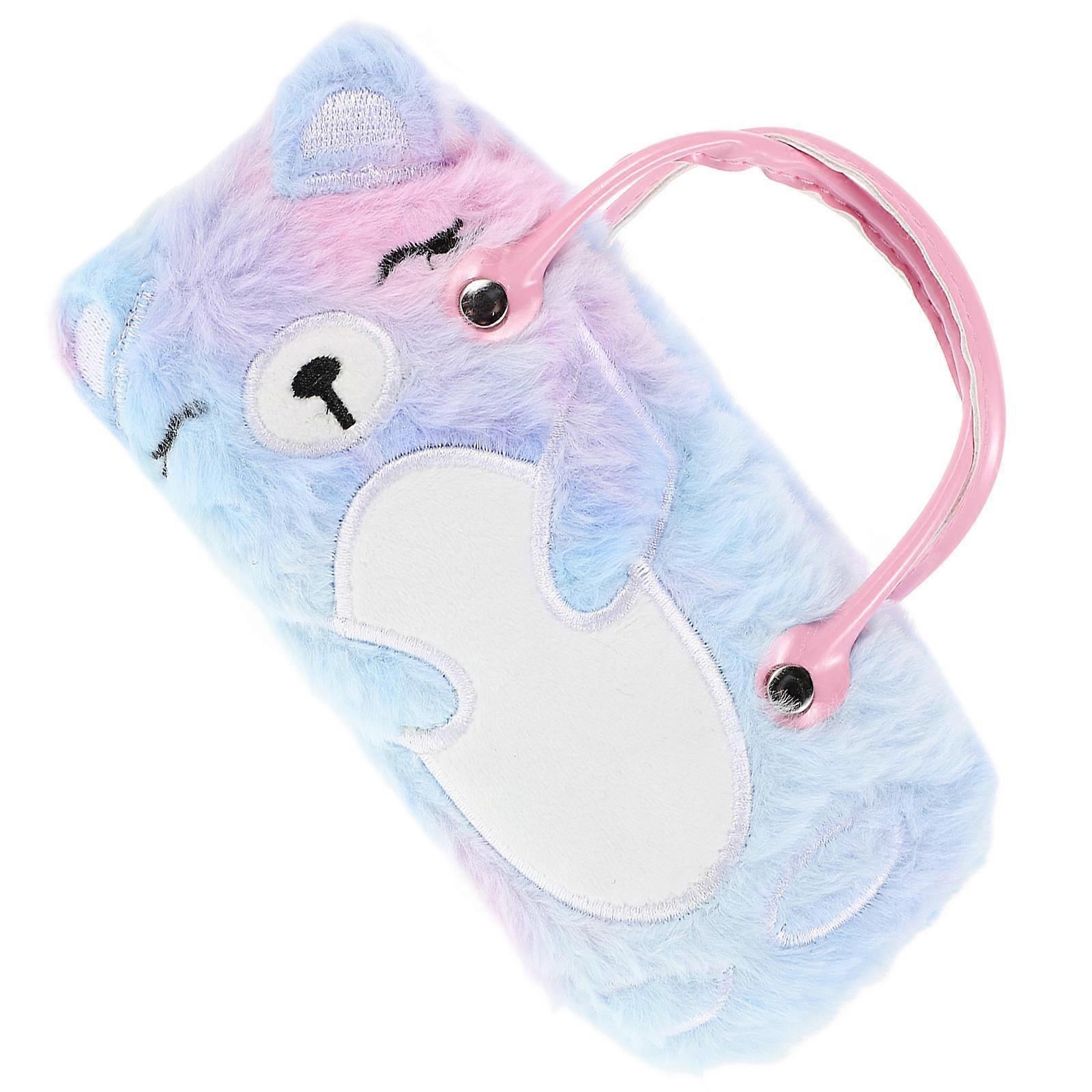 Cute Bear Eyeglass Case for Kids with Handle for Storage Use