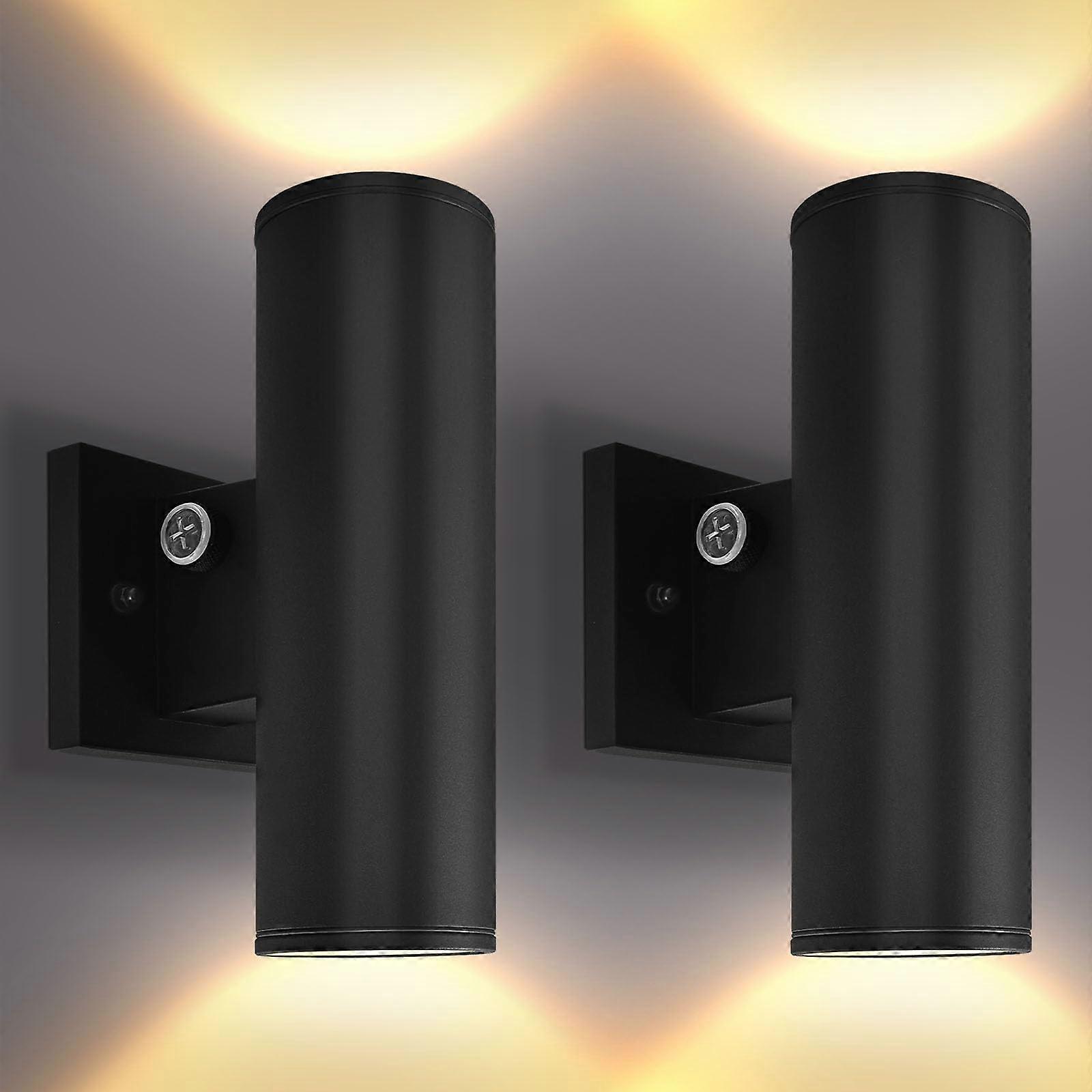 Outdoor Wall Light with Dusk to Dawn Sensor, 3CCT Selectable Waterproof Up Down Sconce, 2 Pack