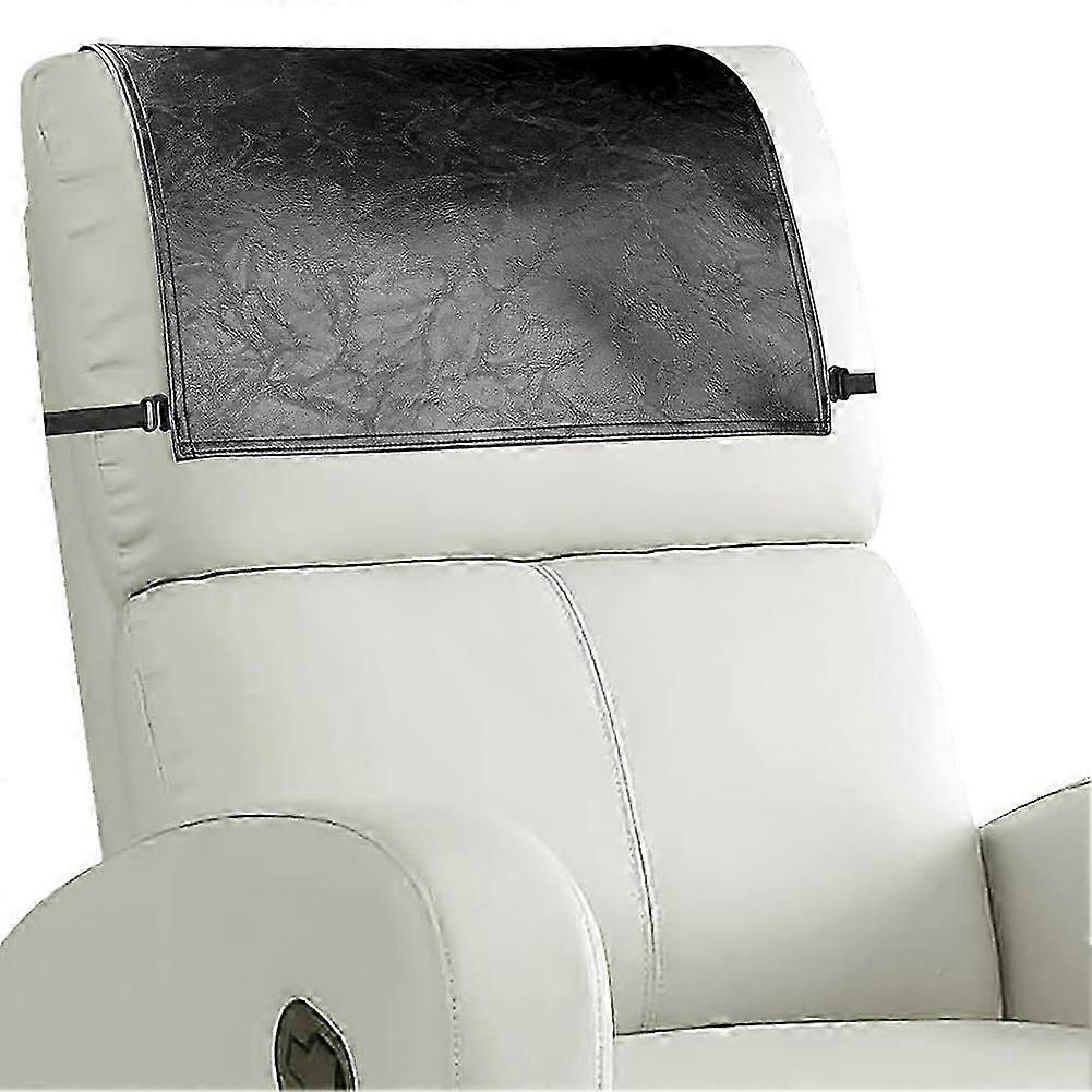 Housse d'appui-tête pour fauteuil inclinable, protection d'appui-tête en similicuir avec sangles élastiques, marron