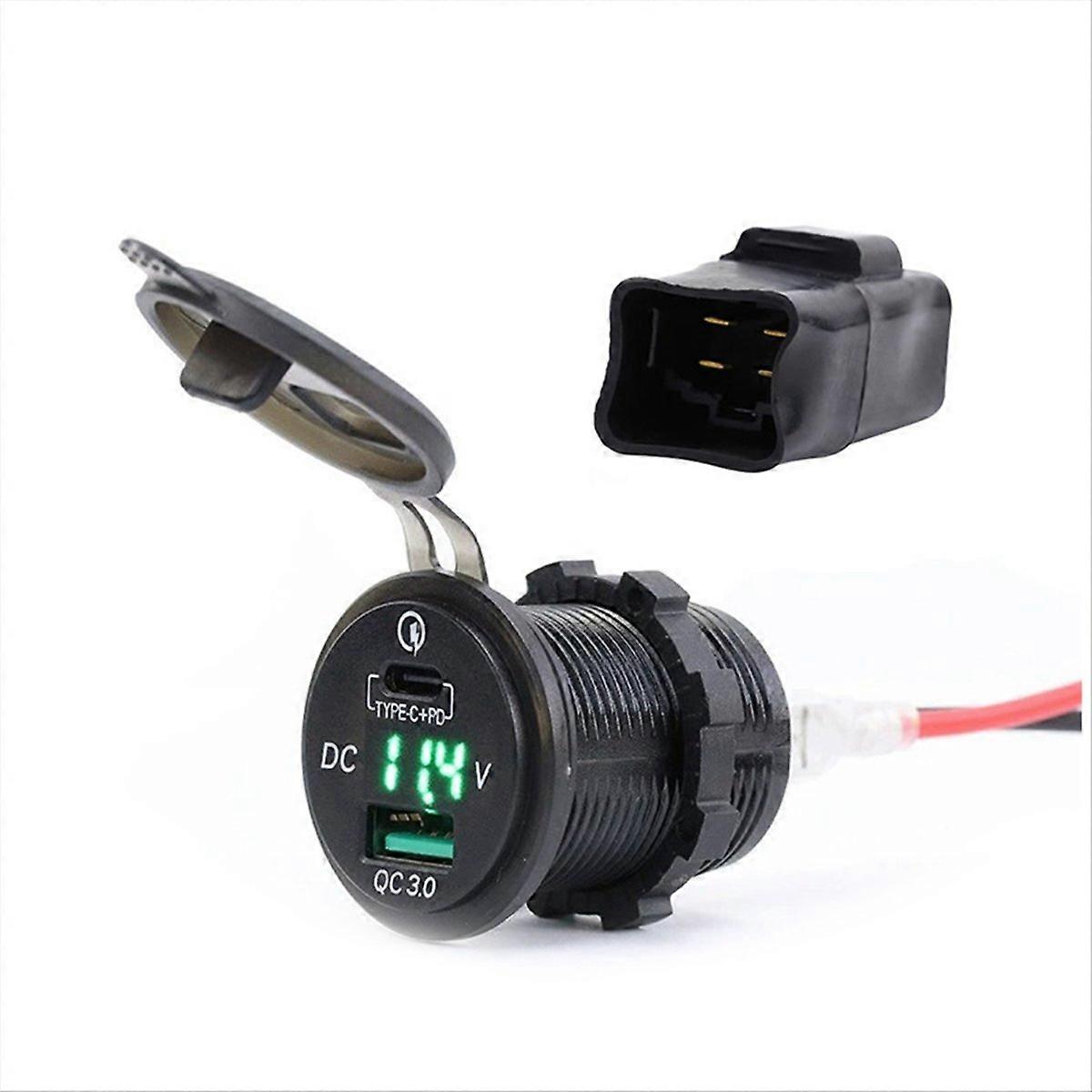 Motorcycle USB Charger with Voltage Display for Kawasaki Ninja