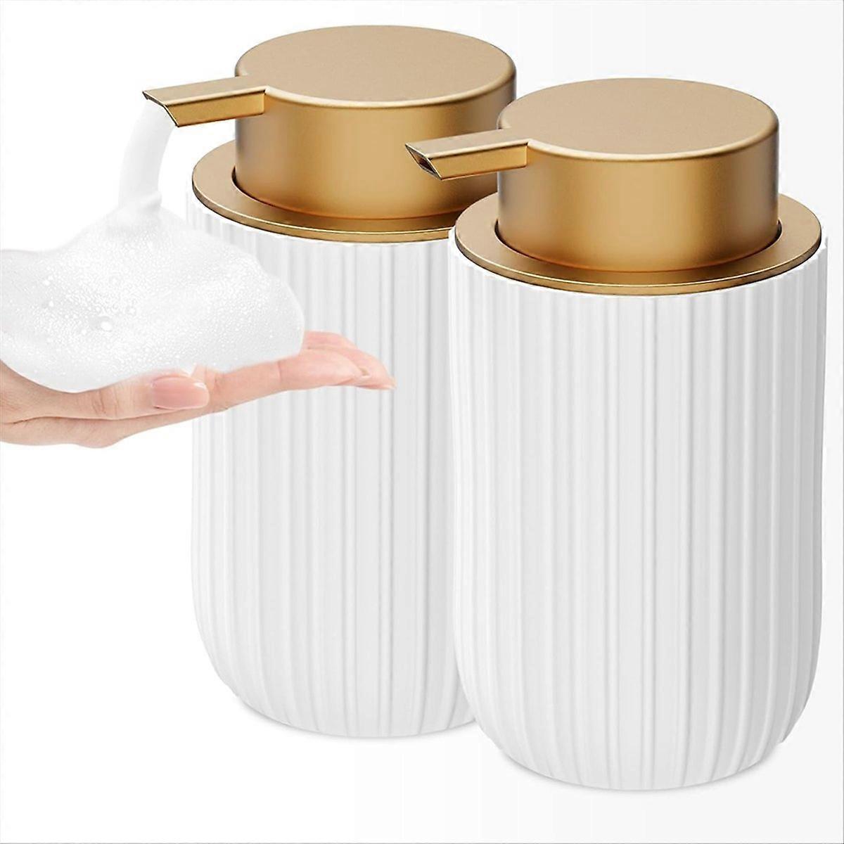 2pcs Ceramic Foaming Soap Dispenser,Refillable Lotion Soap Dispenser