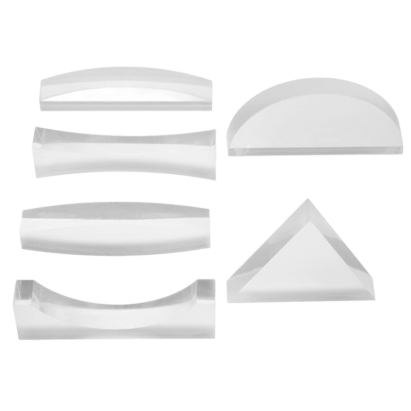 Optical Lens Kit Physics Teaching Optical Lens for Experiment 6Pcs Acrylic