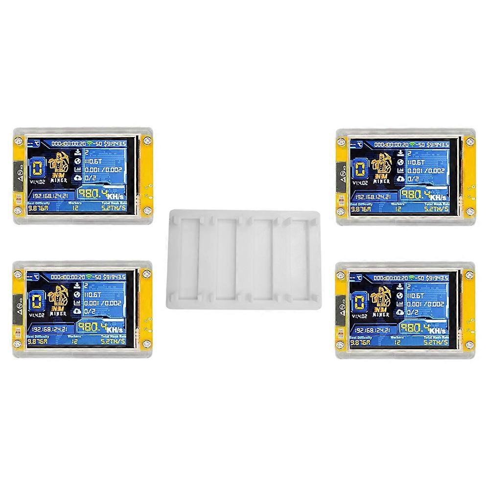 4X980KH/S NMMiner NerdMiner+4 Slots Stand 2.8 Inch Smart Display Bitcoin Crypto Solo Lottery Miner for Office