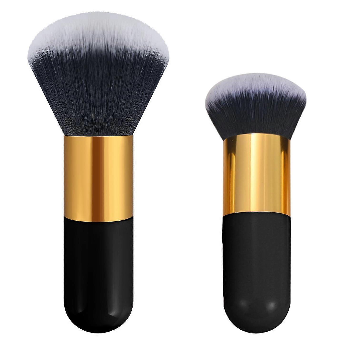 Foundation Brush Set with Large and Small Kabuki Brushes, Soft Synthetic Bristles for Flawless Coverage