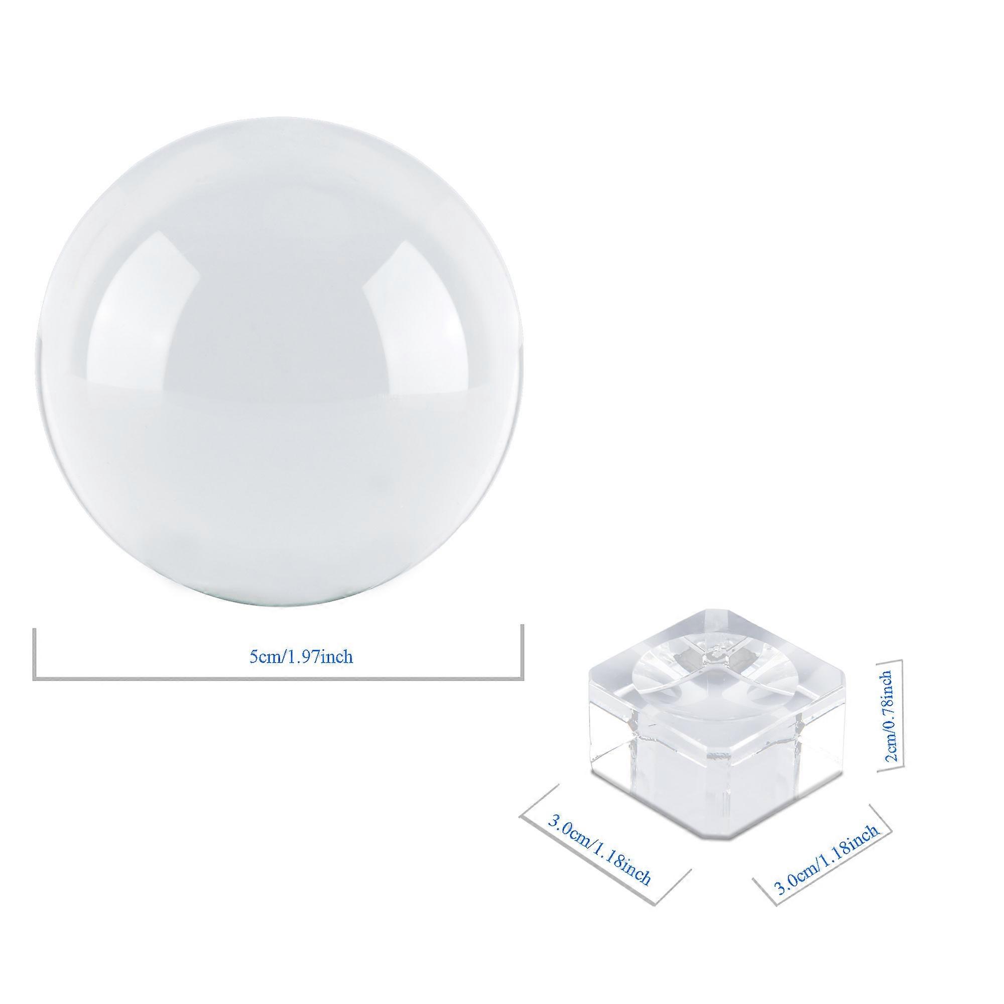 Boule de verre avec support en CRISTAL CLAIR 50 mm - Boule de cristal avec support en verre