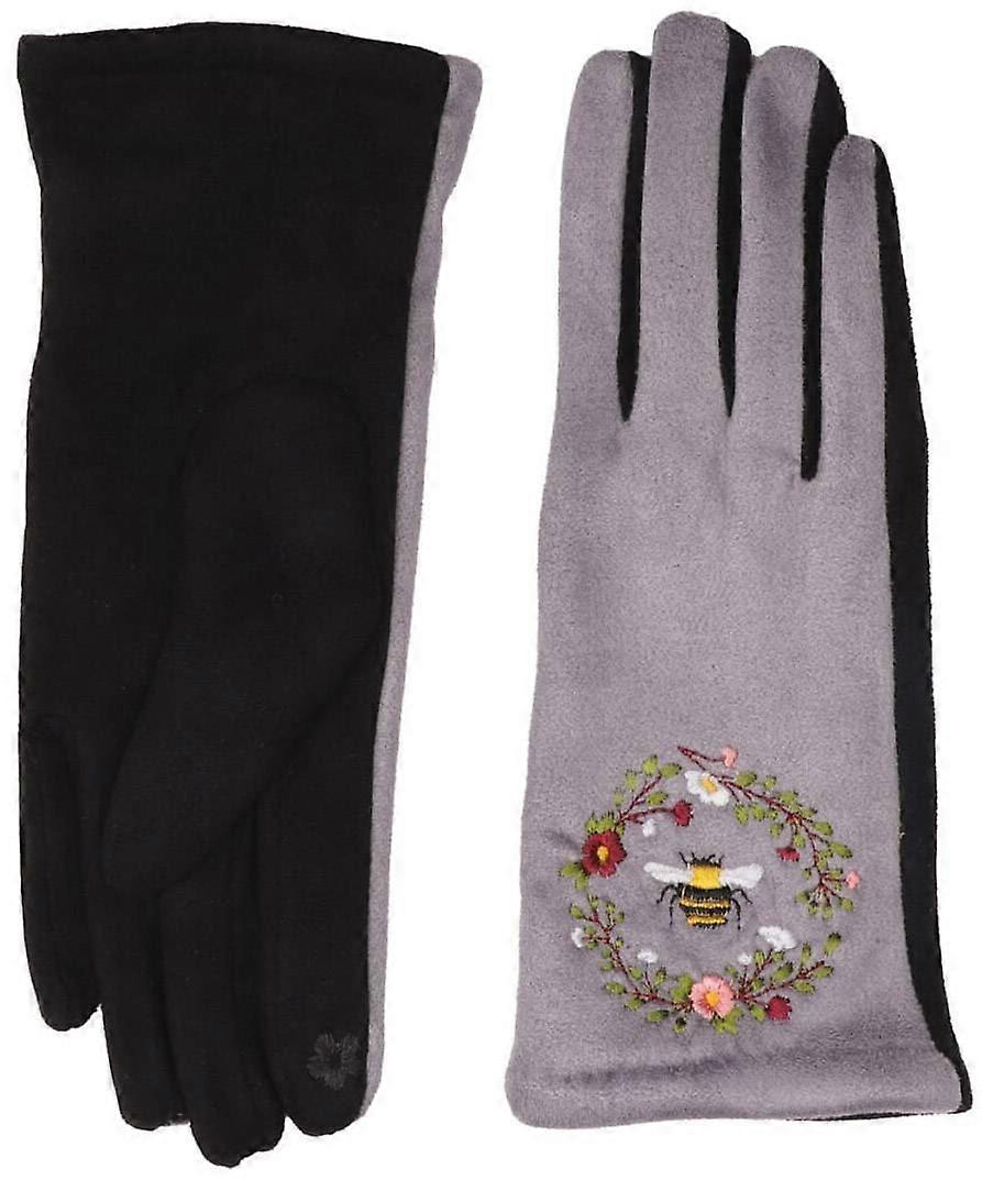 Zelly Two-Toned Bee Gloves - Grey/Navy