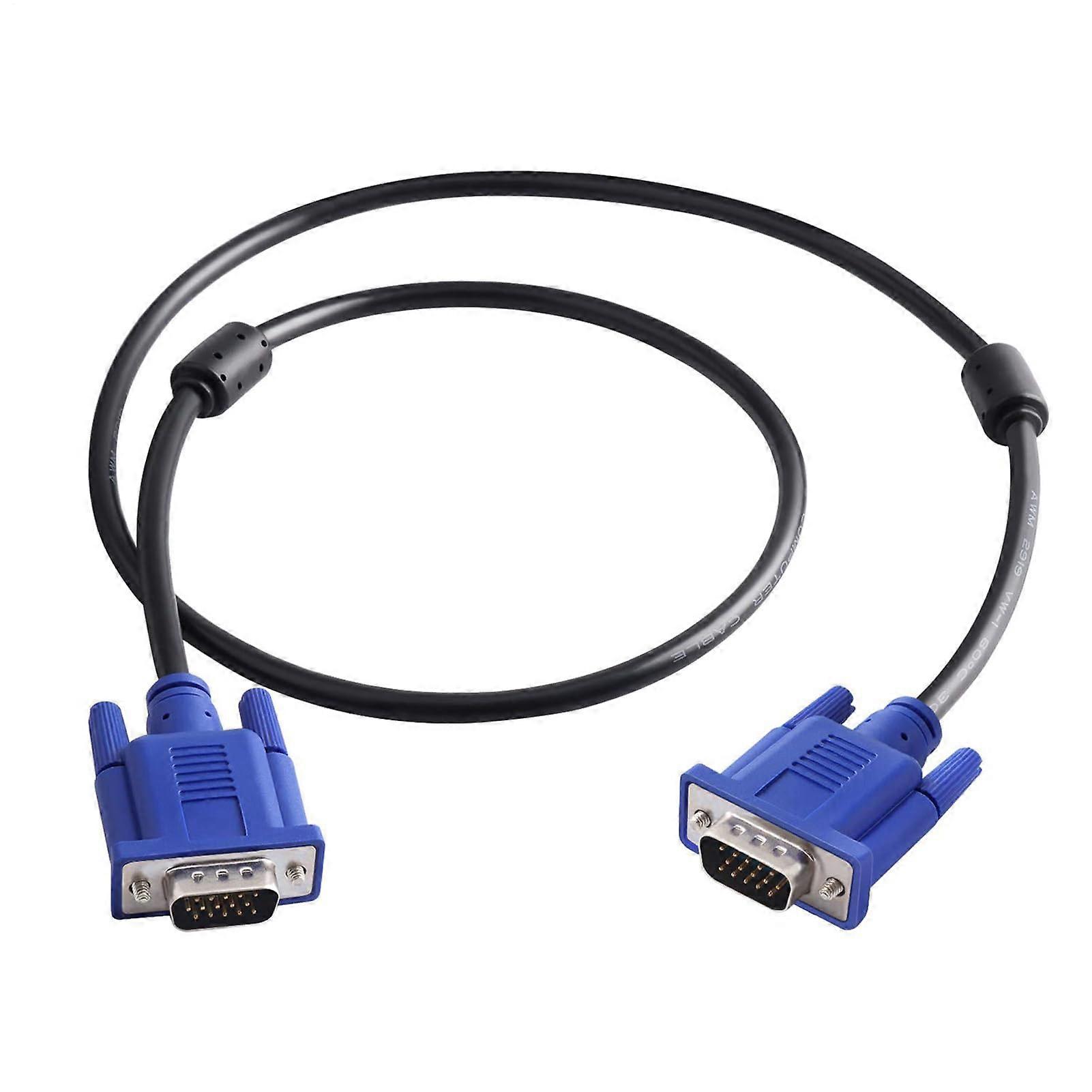 VGA Monitor Cable with Ferrite Cores, Male to Male Video Cord for Computer, Home, Office, School